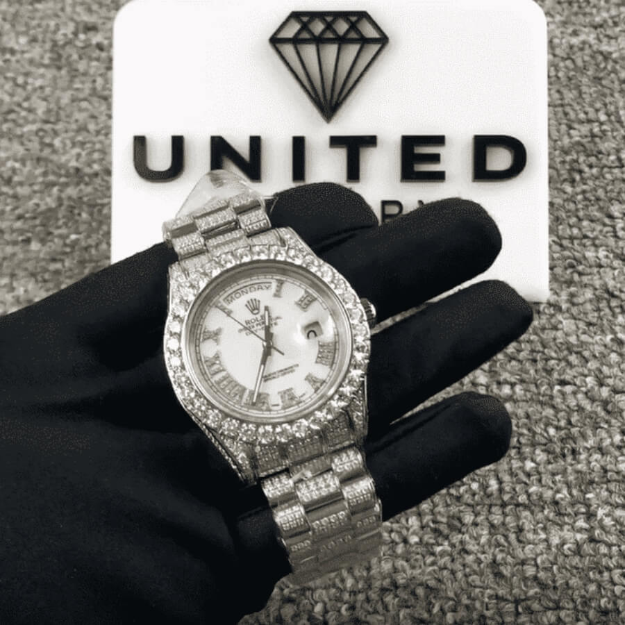 rolthtex Day-Date II Diamond-Set Timepiece 218239 True Clone 1:1