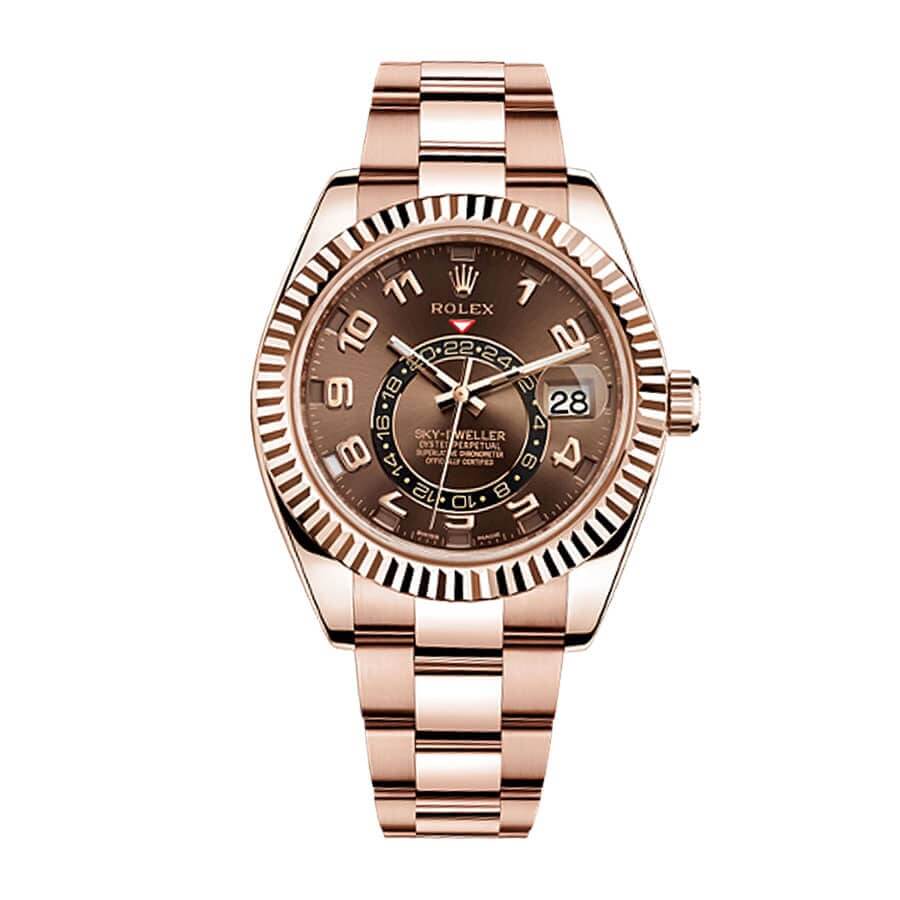 rolthtex Sky-Dweller 326935  Rose Gold Chocolate Dial  Authentic Super Replica