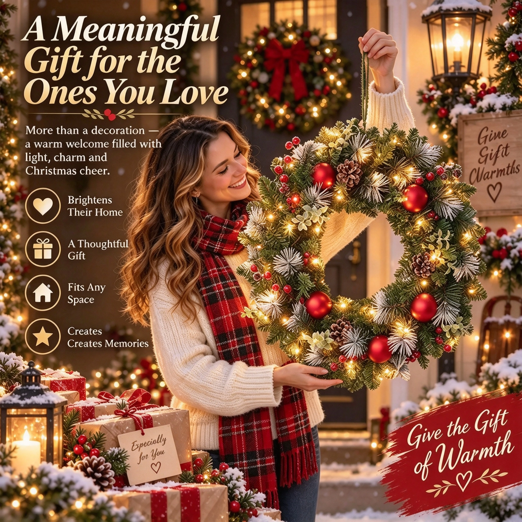 ✨Last Day 49% OFF✨Red Berry & Pinecone Christmas Wreath