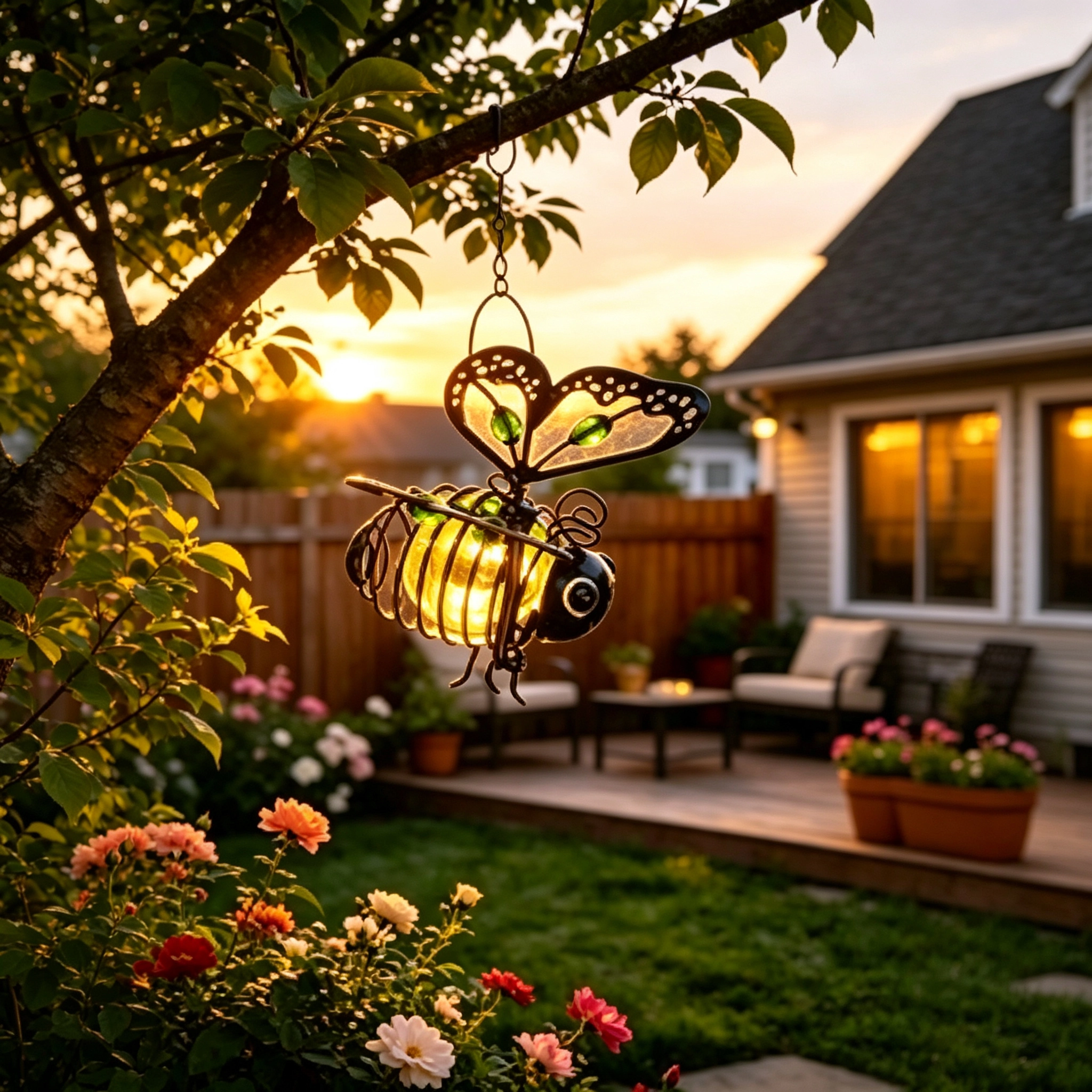 🐝Outdoor Hanging Solar Bee Light - Perfect Gift For Plant Lovers Moms Or Literally Anyone Who Smiles❤️