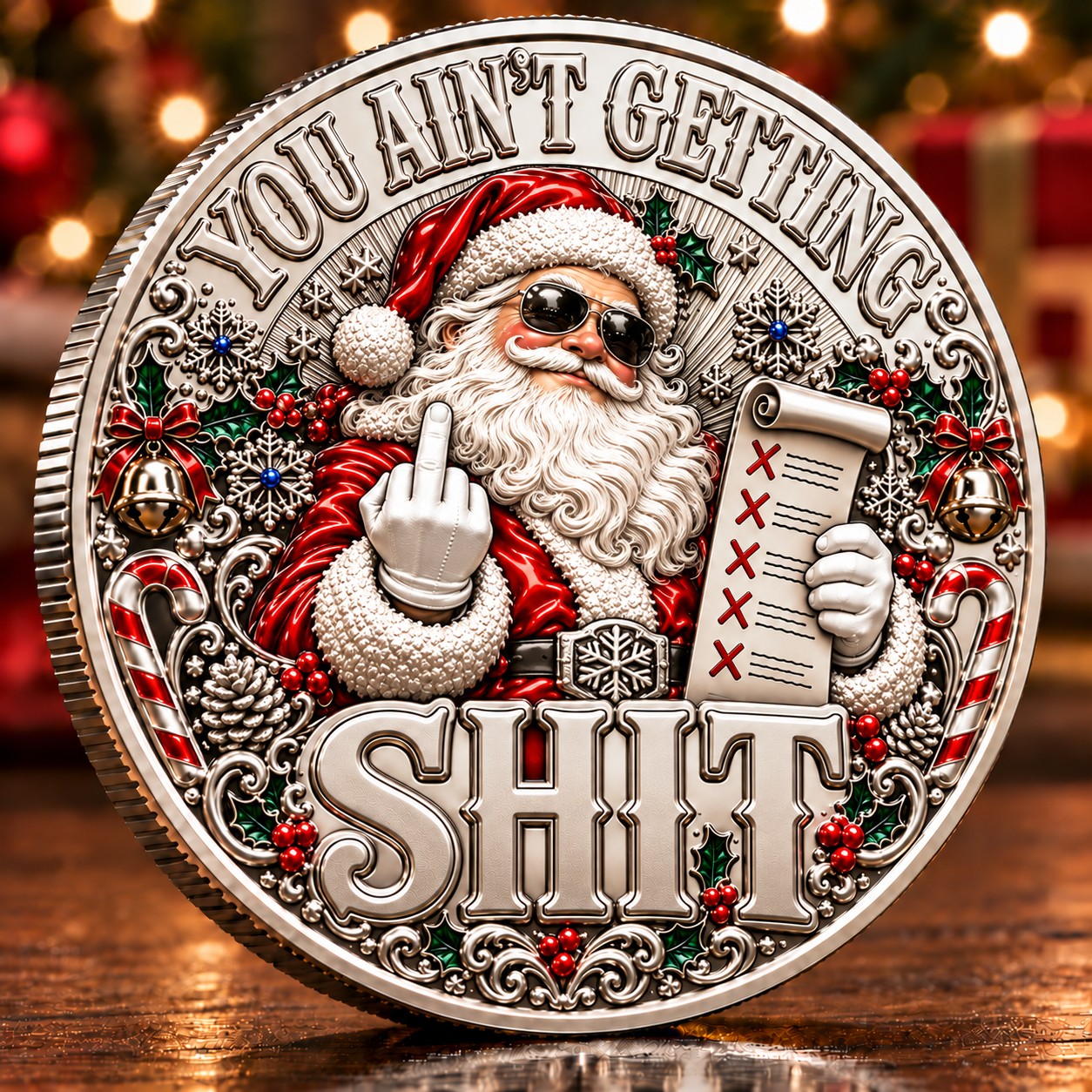 Santa’s Last Gift Adult Humor Commemorative Coin