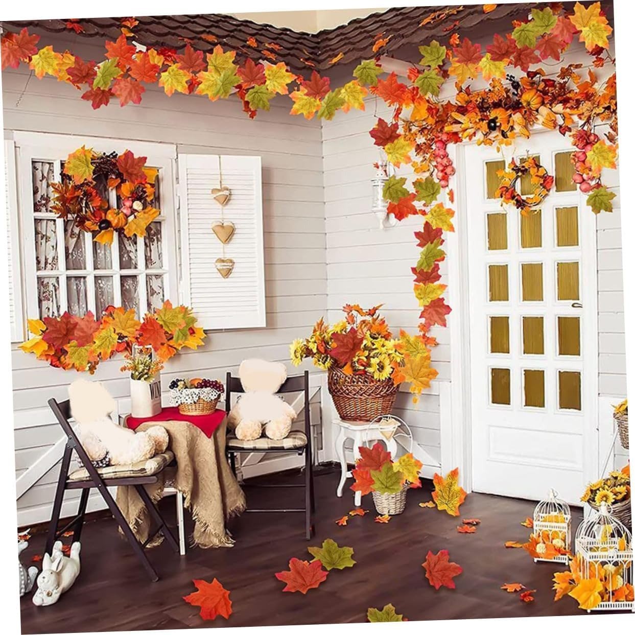 Maple Vine Artificial Maple Leaf Wreath Autumn Maple Leaf Fall Decoration