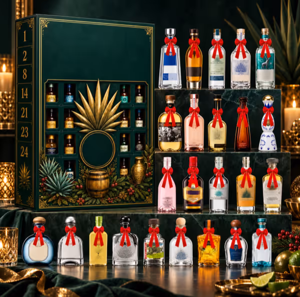 🔥Limited Discount 50% OFF🔥24-Day Mini Tequila Bottle Advent Blind Box for Holiday Celebration, Bar Table Decor, Collector Gift & Family Countdown