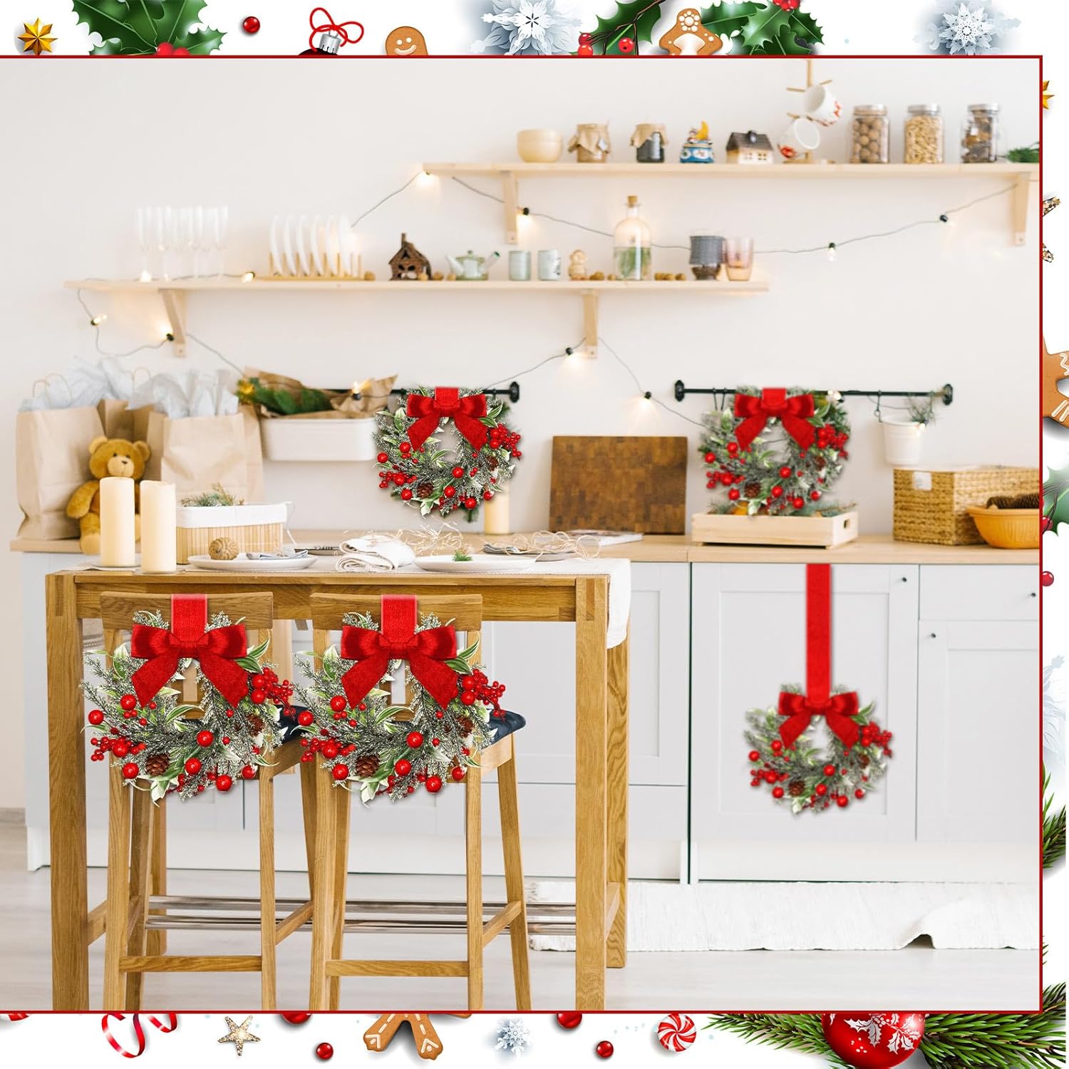 🔥$5.99 Today Only🔥 Retrowavy Christmas Kitchen Cabinet Wreaths
