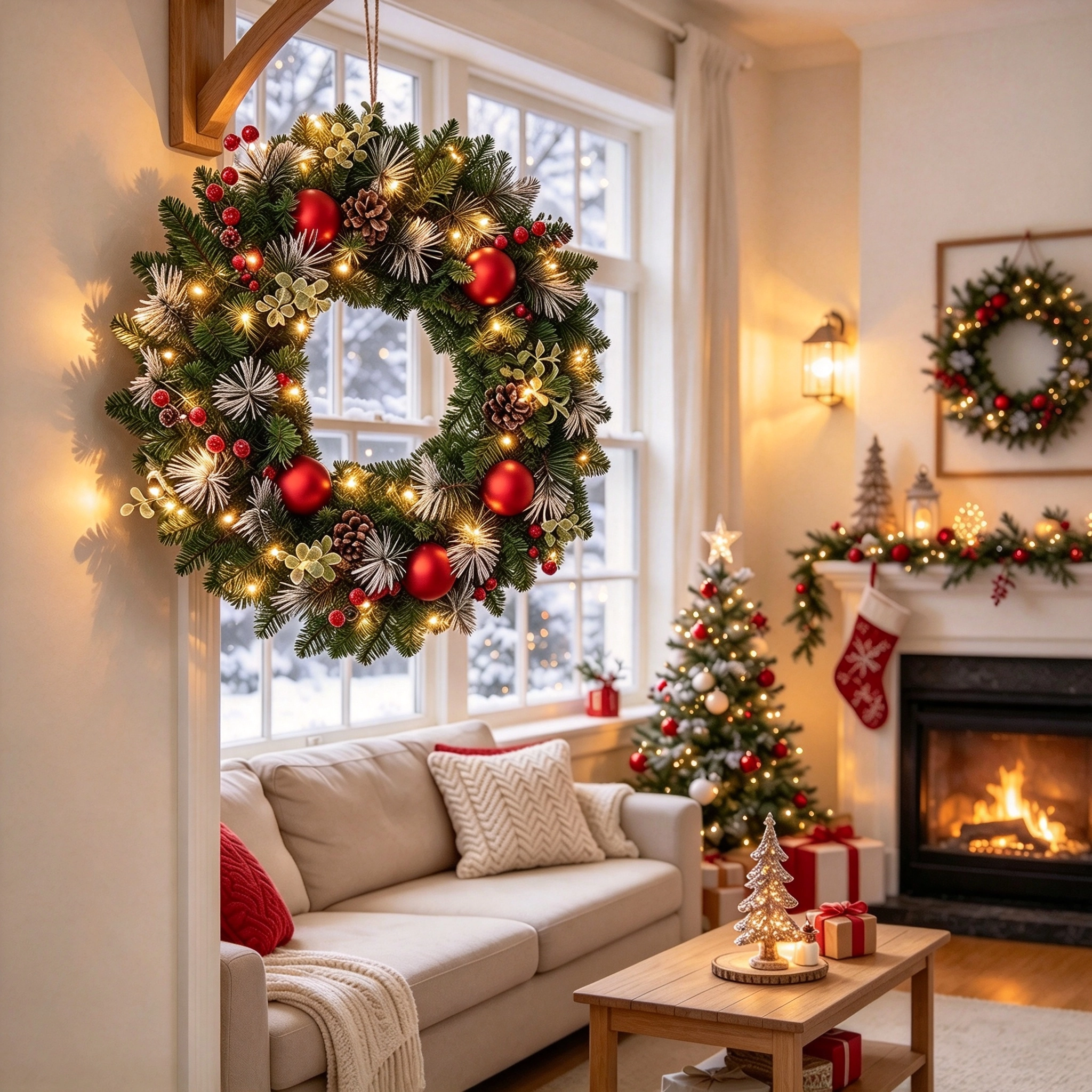 ✨Last Day 49% OFF✨Red Berry & Pinecone Christmas Wreath