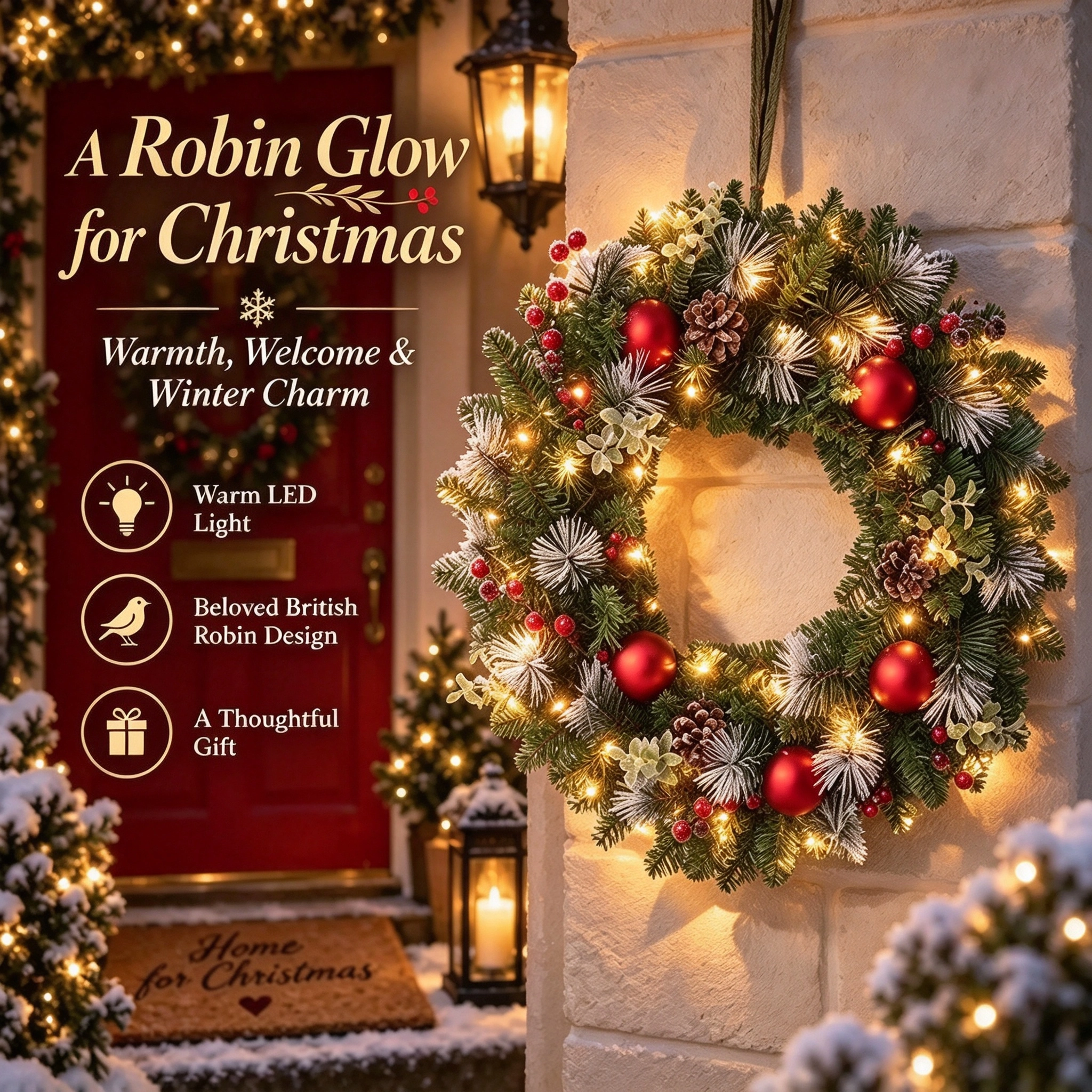✨Last Day 49% OFF✨Red Berry & Pinecone Christmas Wreath