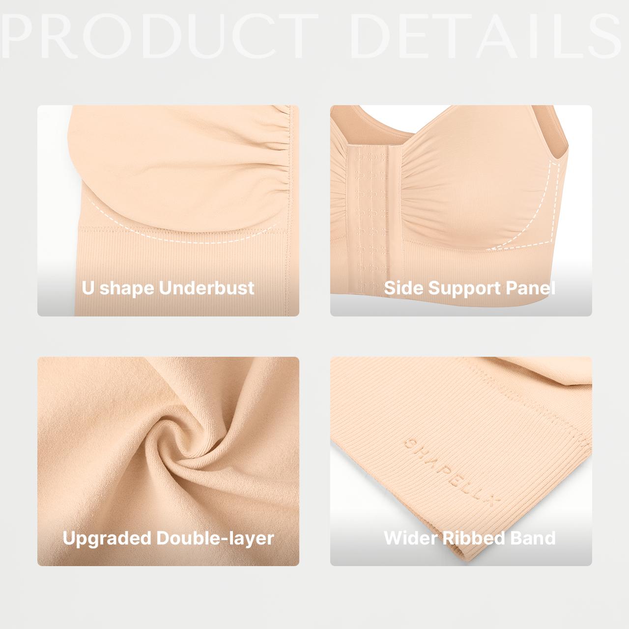 SHAPELLX Front-Closure Seamless Push-Up Bra Top for Women Fit