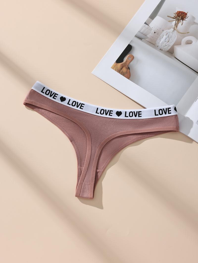 Hotcom Women's Low-Waist Thong Panties 7-Pack Cotton Spandex Love Heart Waistband Comfortable Breathable Invisible Underwear FallFreshness Outdoorfun - Fabric Hotcom Women's Low-Waist Thong Panties 7-Pack Cotton Spandex Love Heart Waistband Comfortable Breathable Invisible Underwear FallFreshness Outdoorfun - Fabric