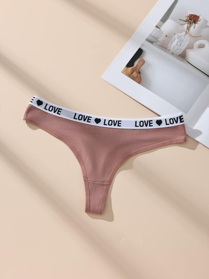 Hotcom Women's Low-Waist Thong Panties 7-Pack Cotton Spandex Love Heart Waistband Comfortable Breathable Invisible Underwear FallFreshness Outdoorfun - Fabric Hotcom Women's Low-Waist Thong Panties 7-Pack Cotton Spandex Love Heart Waistband Comfortable Breathable Invisible Underwear FallFreshness Outdoorfun - Fabric