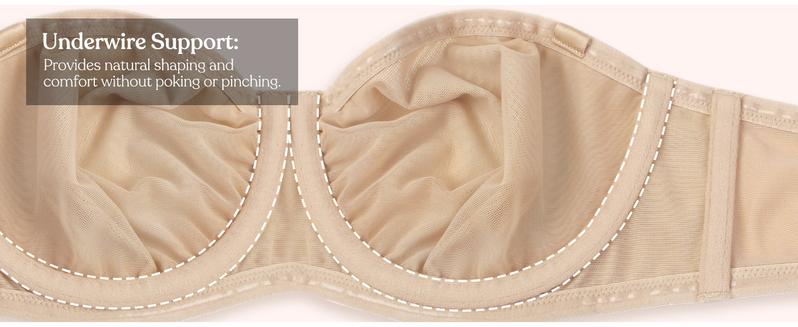 HSIA Bella Women's Convertible Strapless Minimizer Bandeau Bra Underwire Unlined for Large Bust
