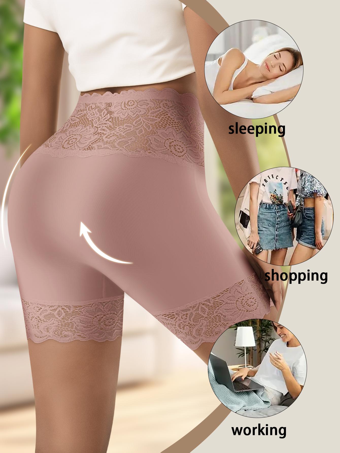QUASTI 3/4/5/6 Pack Women's High-Waist Shapewear Shorts – Elegant Lace Design, Premium 86% Polyester Fabric for Silky Comfort, Seamless Tummy Control Shorts for Confident Everyday Wear, S-XXL