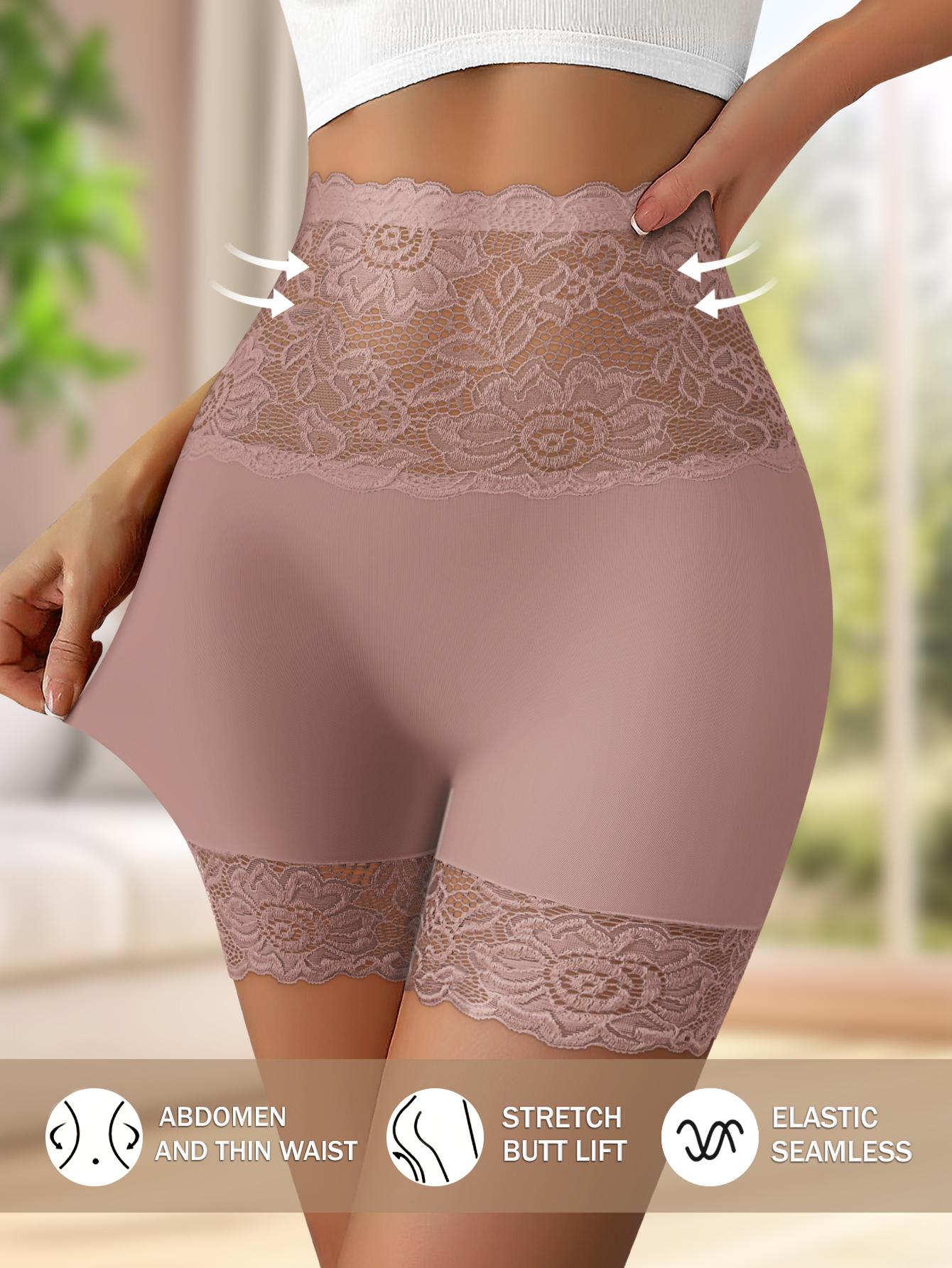 QUASTI 3/4/5/6 Pack Women's High-Waist Shapewear Shorts – Elegant Lace Design, Premium 86% Polyester Fabric for Silky Comfort, Seamless Tummy Control Shorts for Confident Everyday Wear, S-XXL