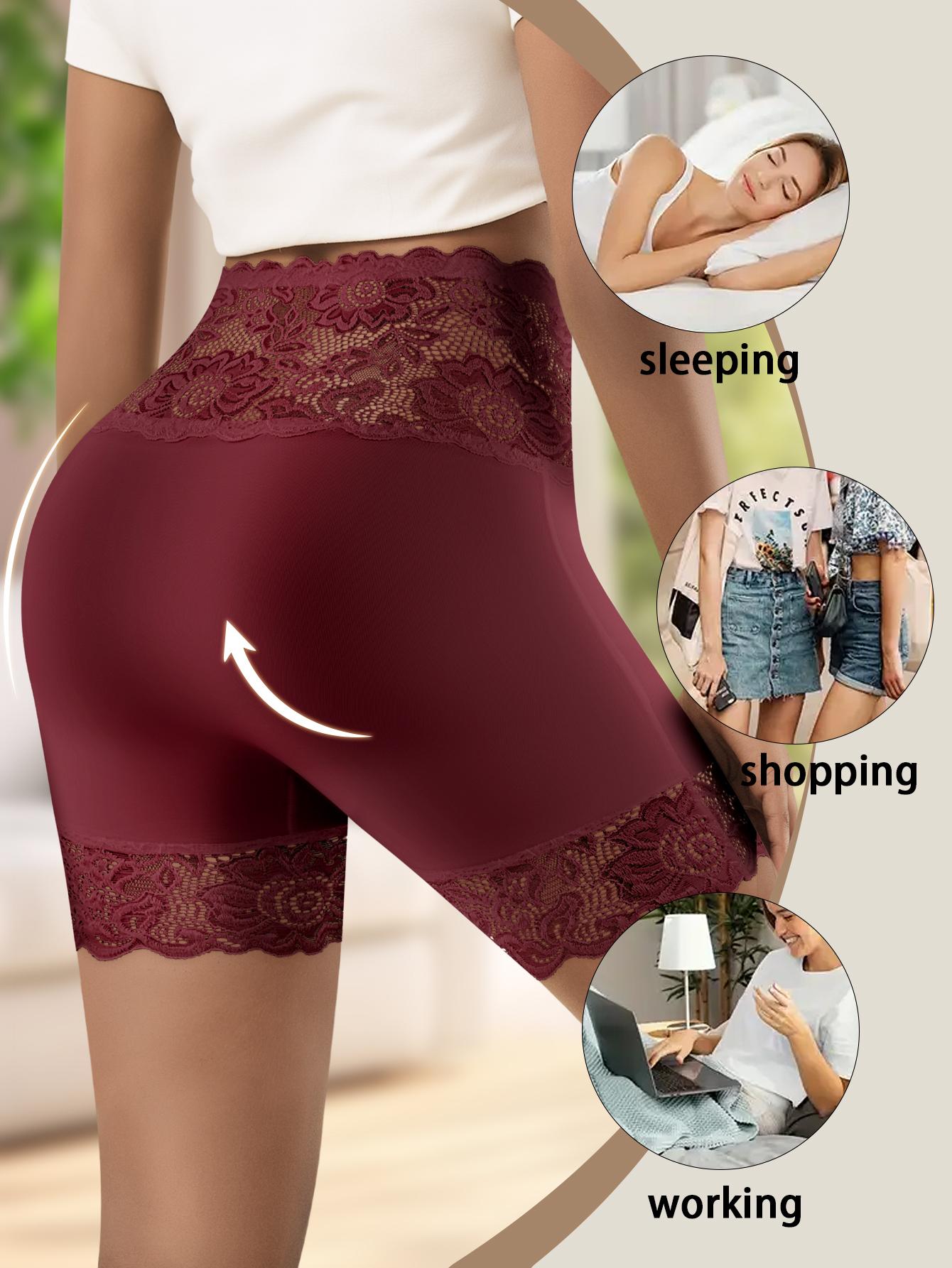 QUASTI 3/4/5/6 Pack Women's High-Waist Shapewear Shorts – Elegant Lace Design, Premium 86% Polyester Fabric for Silky Comfort, Seamless Tummy Control Shorts for Confident Everyday Wear, S-XXL