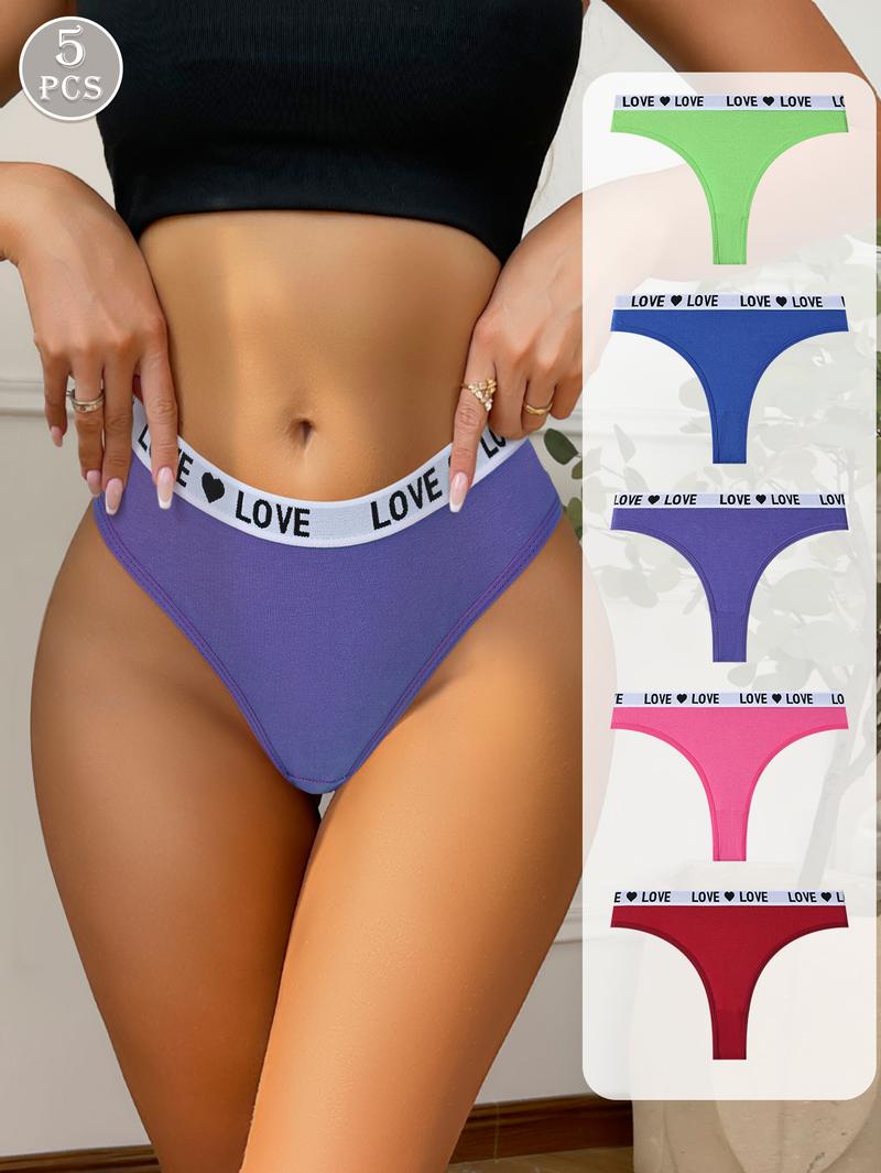 Hotcom Women's Low-Waist Thong Panties 7-Pack Cotton Spandex Love Heart Waistband Comfortable Breathable Invisible Underwear FallFreshness Outdoorfun - Fabric Hotcom Women's Low-Waist Thong Panties 7-Pack Cotton Spandex Love Heart Waistband Comfortable Breathable Invisible Underwear FallFreshness Outdoorfun - Fabric