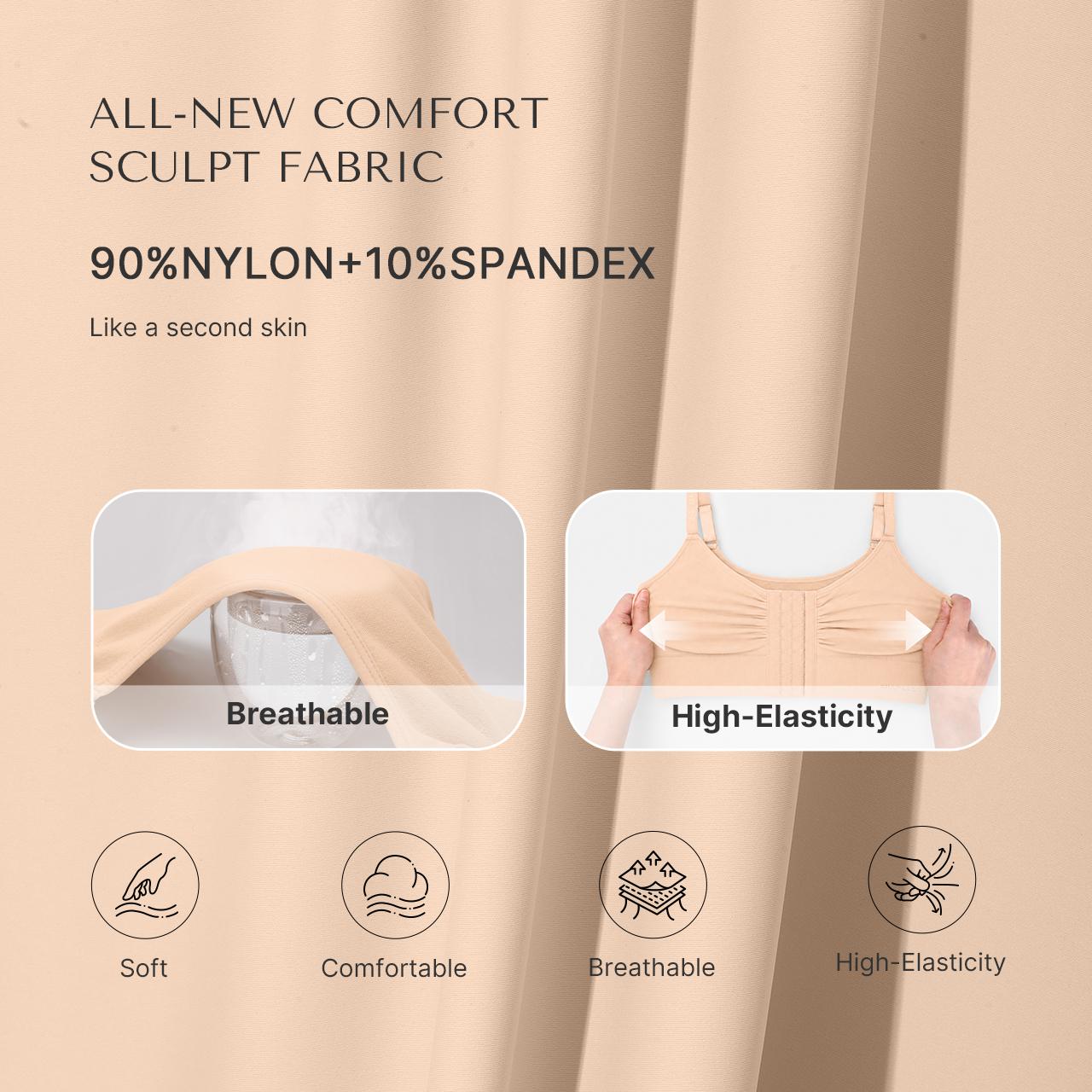 SHAPELLX Front-Closure Seamless Push-Up Bra Top for Women Fit