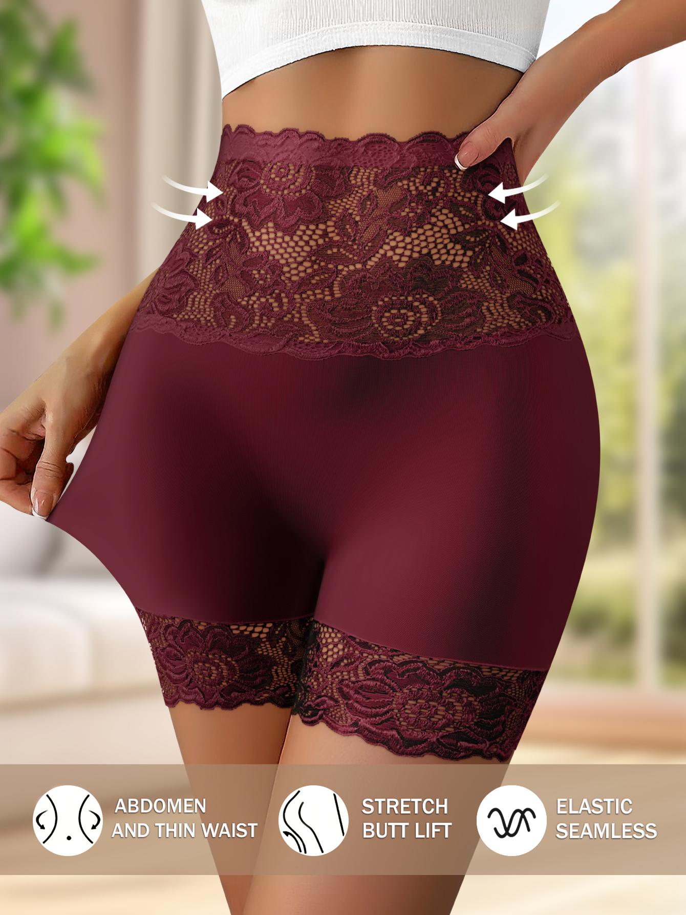 QUASTI 3/4/5/6 Pack Women's High-Waist Shapewear Shorts – Elegant Lace Design, Premium 86% Polyester Fabric for Silky Comfort, Seamless Tummy Control Shorts for Confident Everyday Wear, S-XXL