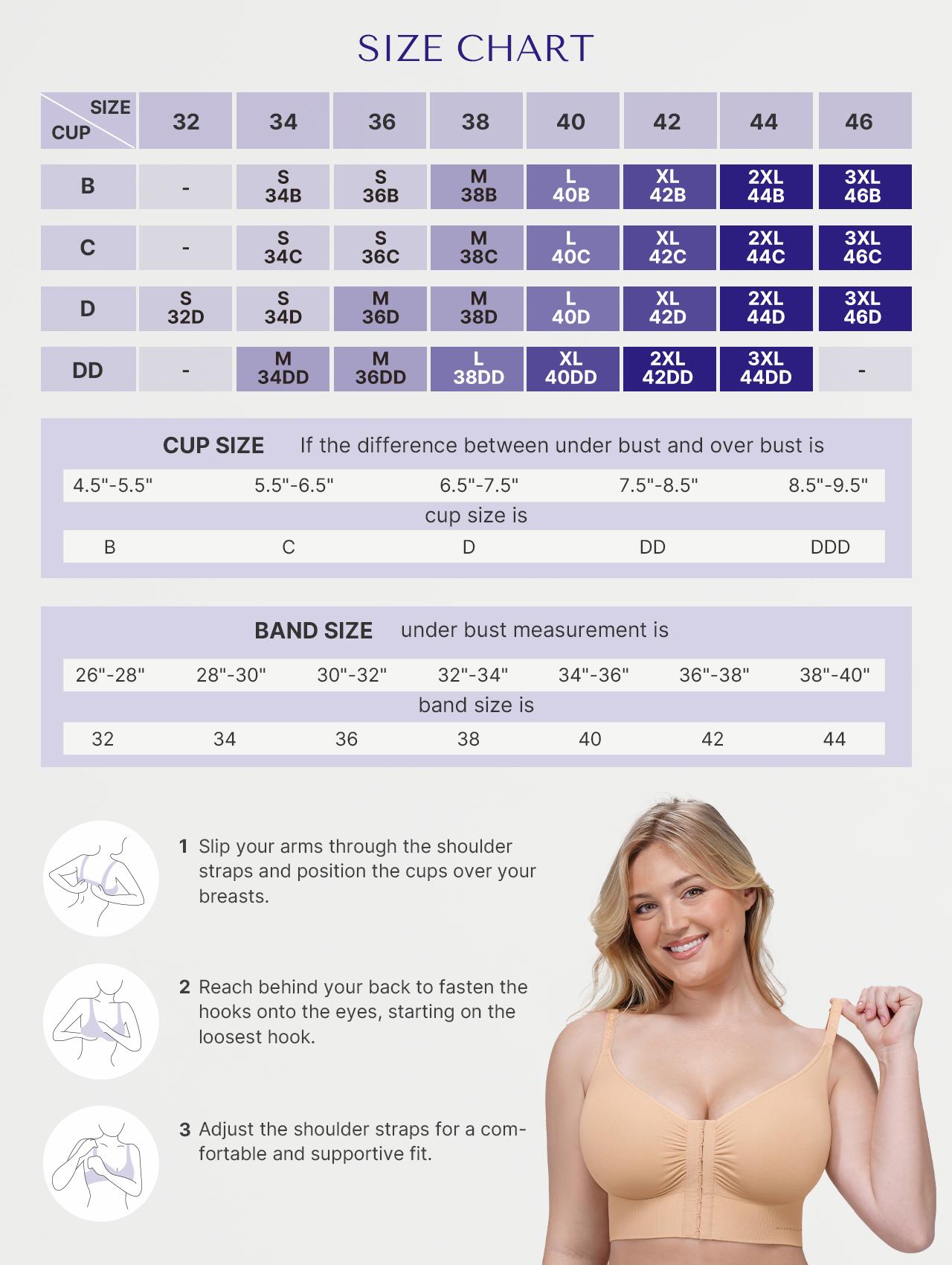 SHAPELLX Front-Closure Seamless Push-Up Bra Top for Women Fit