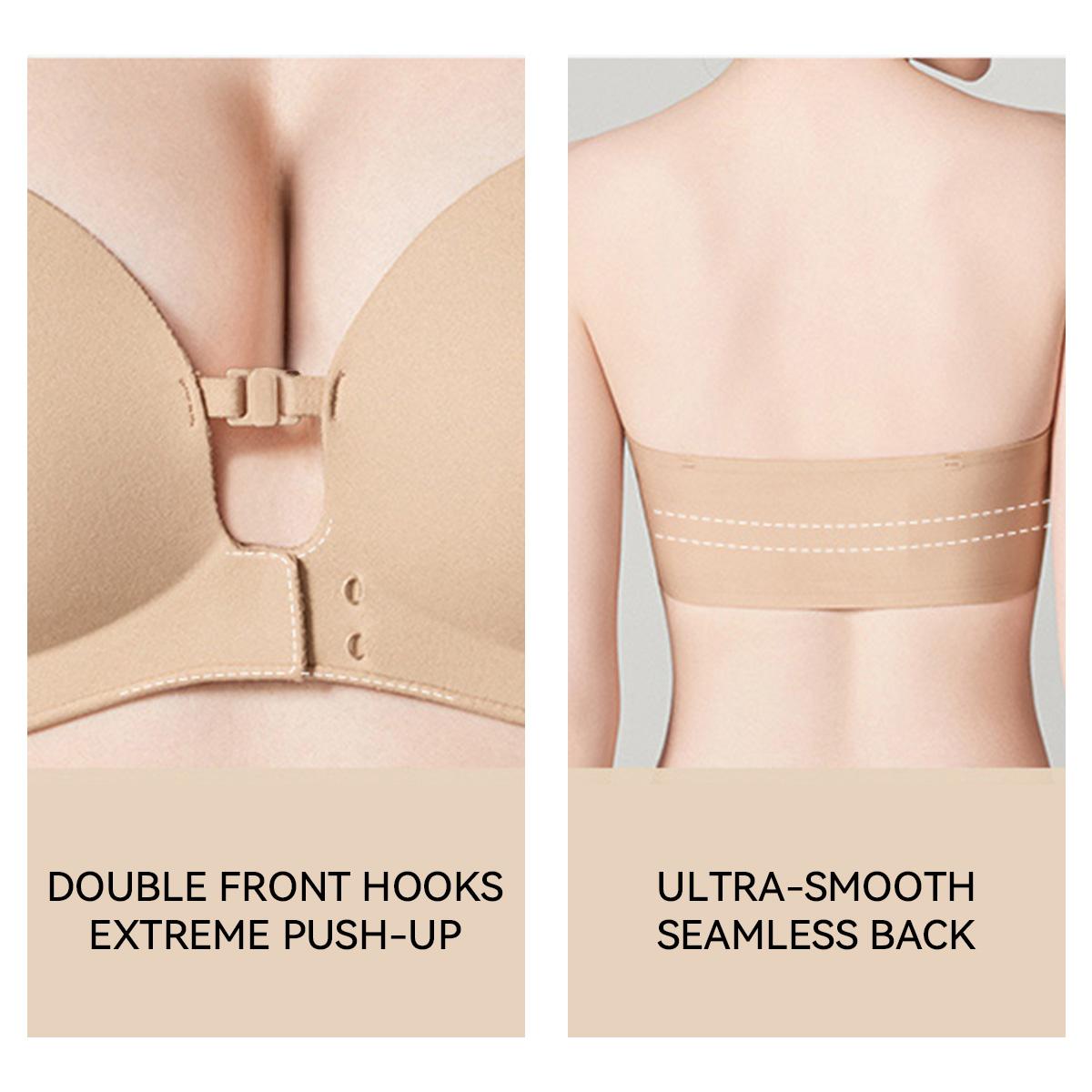LUCKMEEY Womens Strapless Front Closure Bra Push Up Padded Add Cup Non Slip Wireless Supportive Seamless Comfortable Tube Jelly Bra A B C Cup LUCKMEEY Womens Strapless Front Closure Bra Push Up Padded Add Cup Non Slip Wireless Supportive Seamless Comfortable Tube Jelly Bra A B C Cup