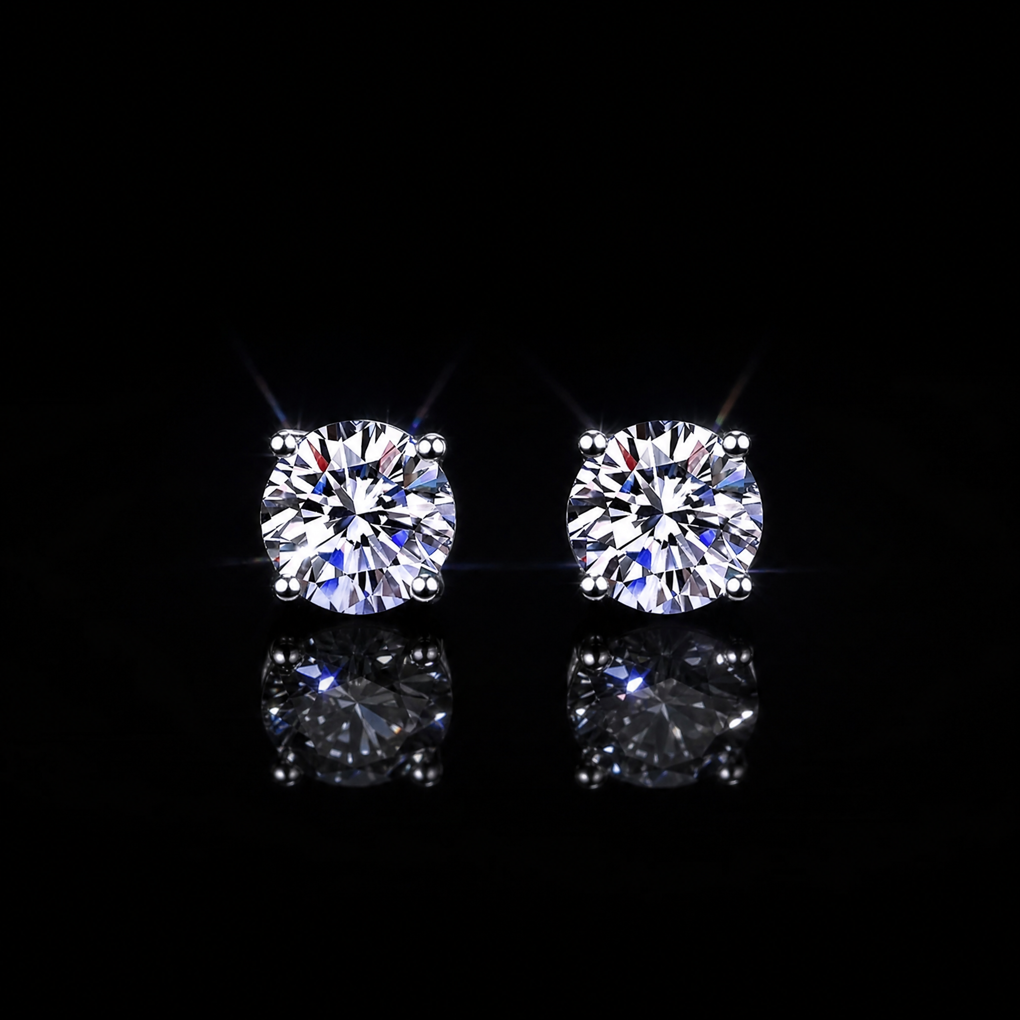 ✨ Classic Four-Prong Moissanite Stud Earrings | Timeless Sparkle for Every Occasion