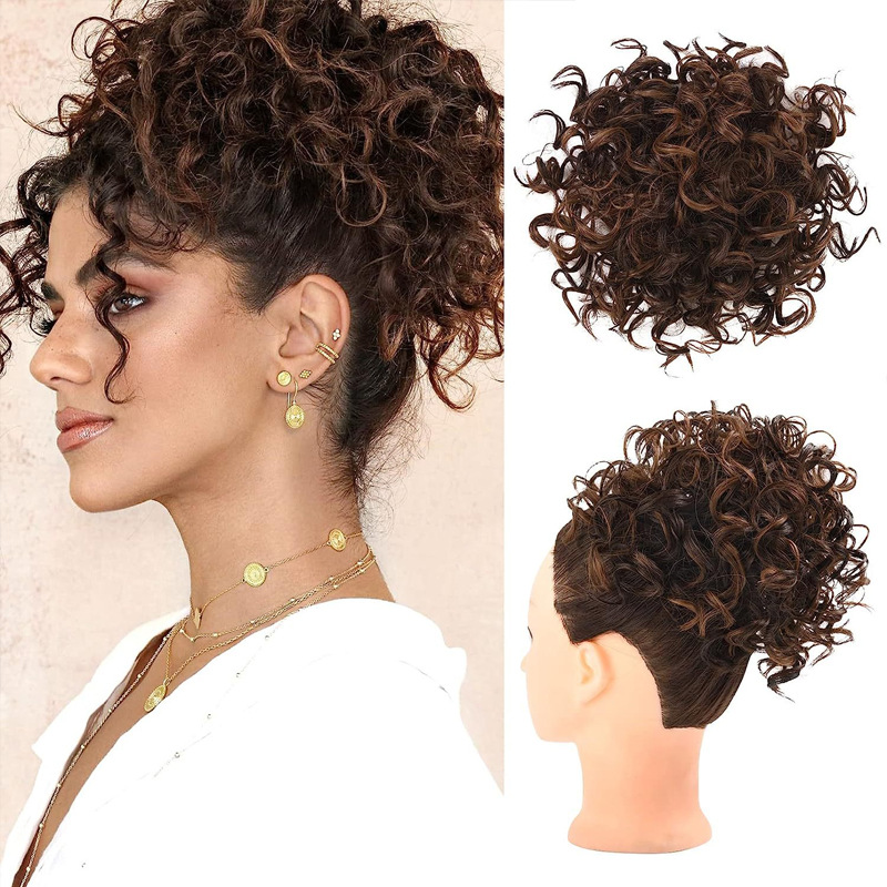 Curly Bun Hair Piece – Easy Drawstring Hair Extension for Natural-Looking Styles