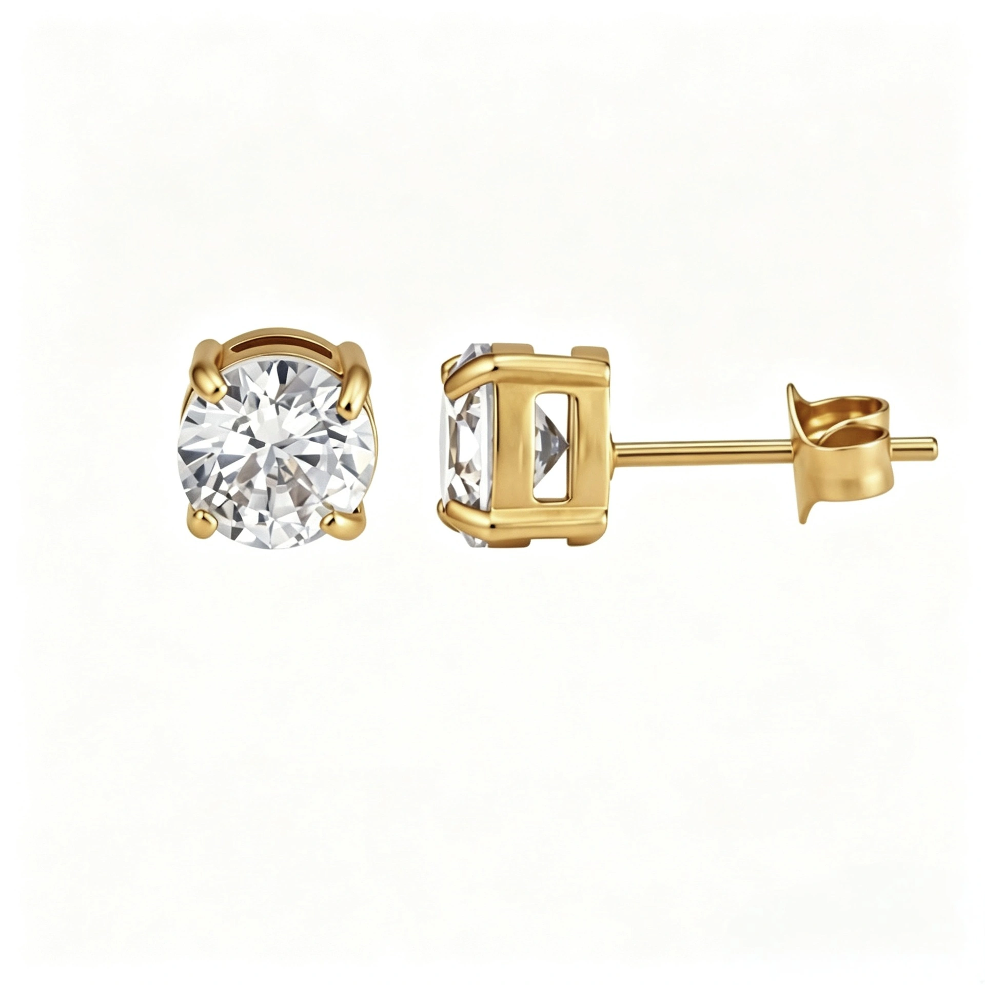✨ Classic Four-Prong Moissanite Stud Earrings | Timeless Sparkle for Every Occasion