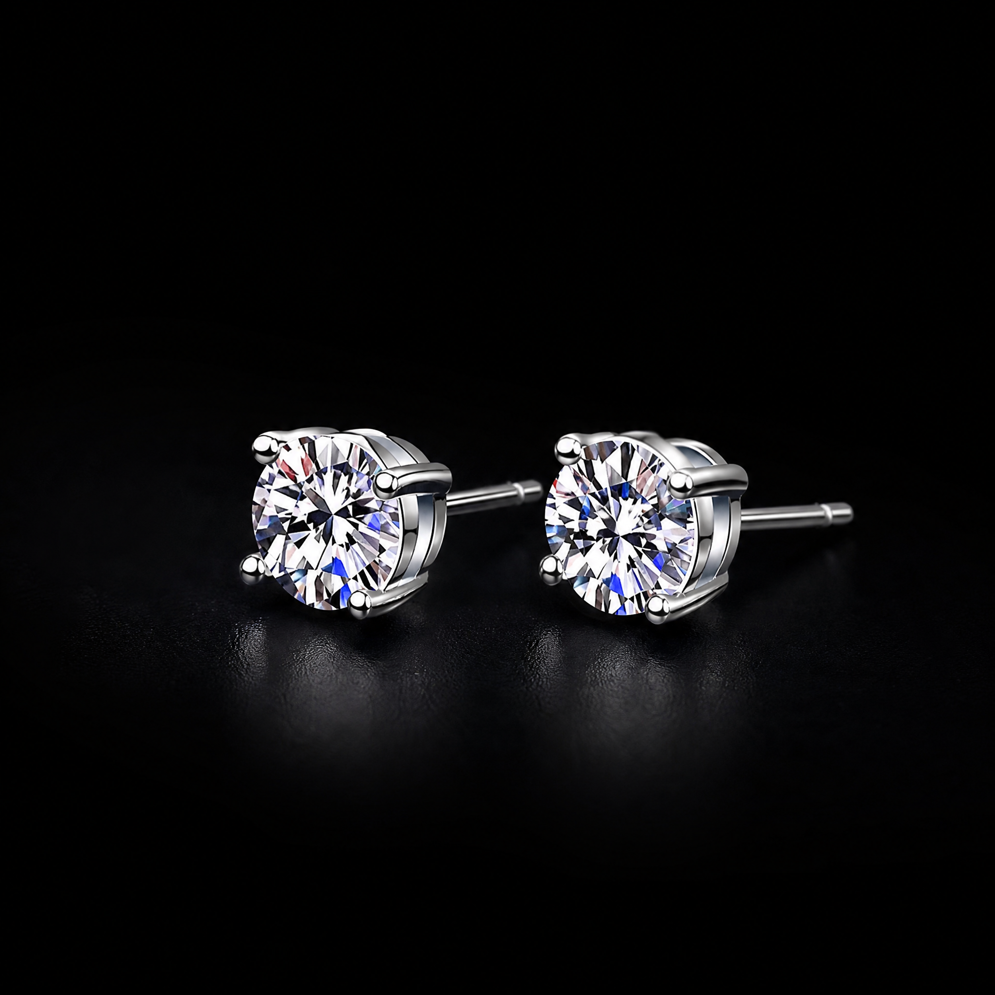 ✨ Classic Four-Prong Moissanite Stud Earrings | Timeless Sparkle for Every Occasion