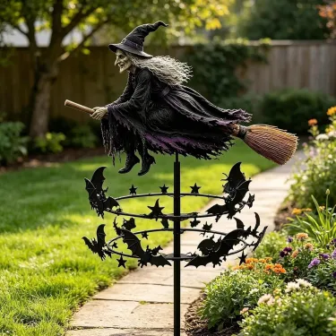 Enchanted Witch Garden Wind Spinner – Halloween Outdoor Décor