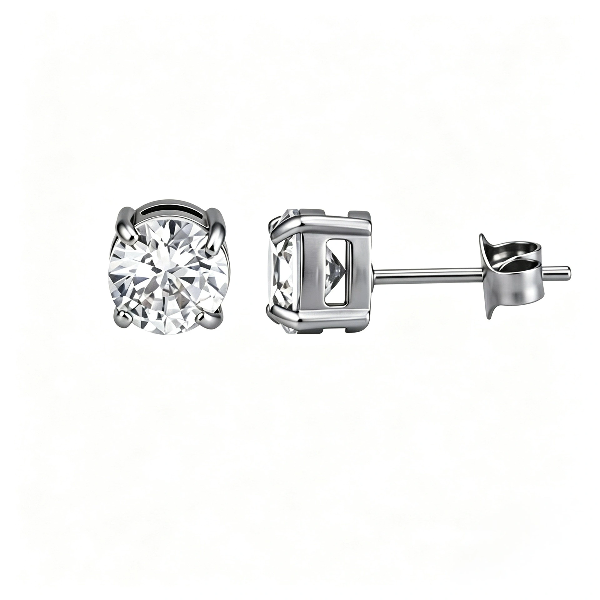 ✨ Classic Four-Prong Moissanite Stud Earrings | Timeless Sparkle for Every Occasion
