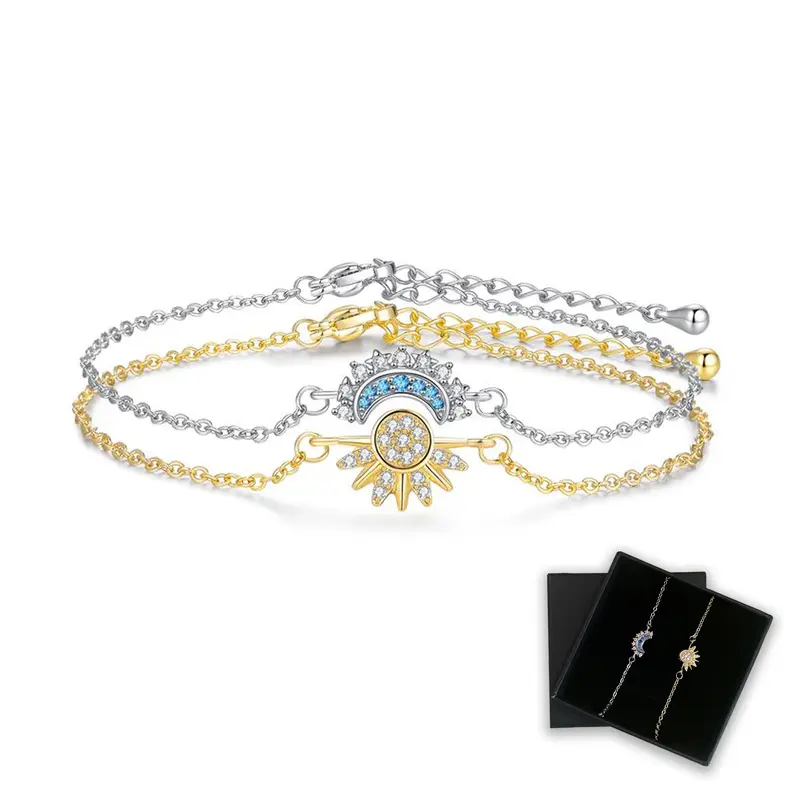 Sun & Moon Matching Bracelet Set – Meaningful Friendship & Couple Gift Jewelry