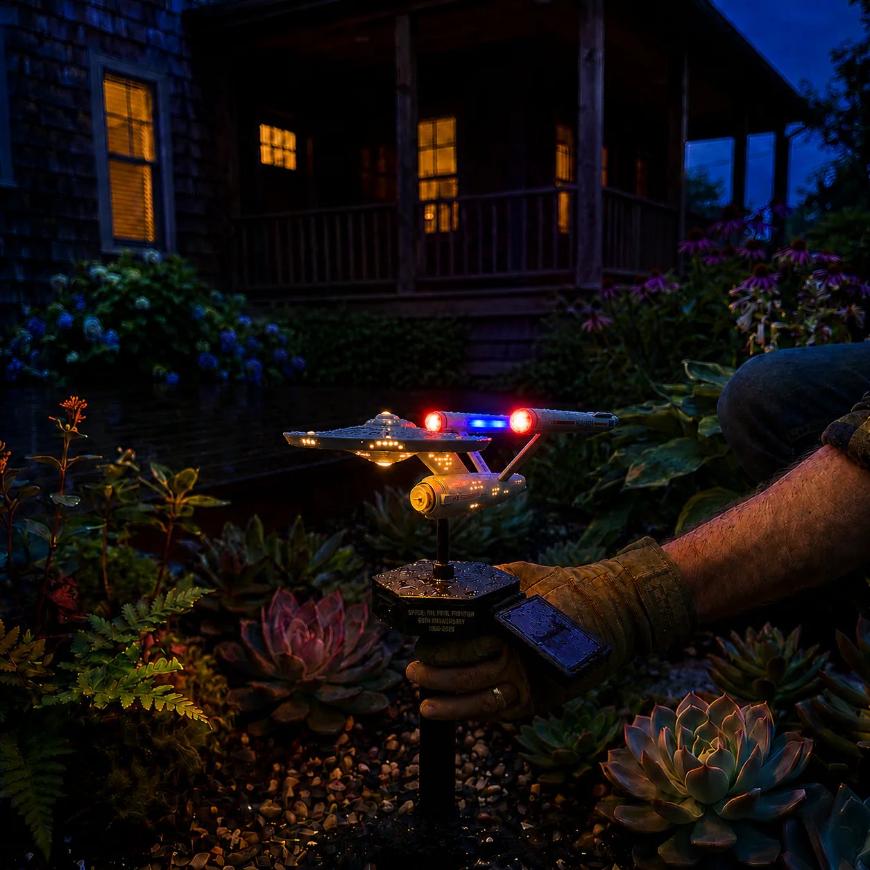 🚀 Sci-Fi Starship Solar Garden Light ✨ Turn Your Garden Into a Galactic Escape