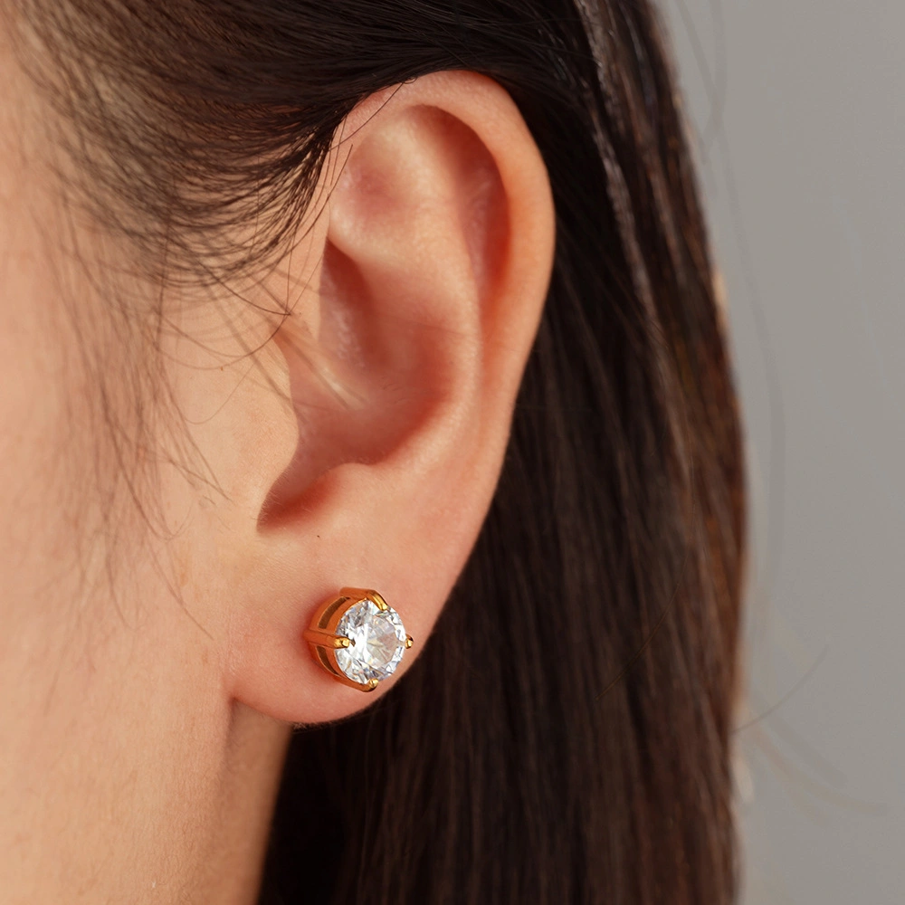 ✨ Classic Four-Prong Moissanite Stud Earrings | Timeless Sparkle for Every Occasion