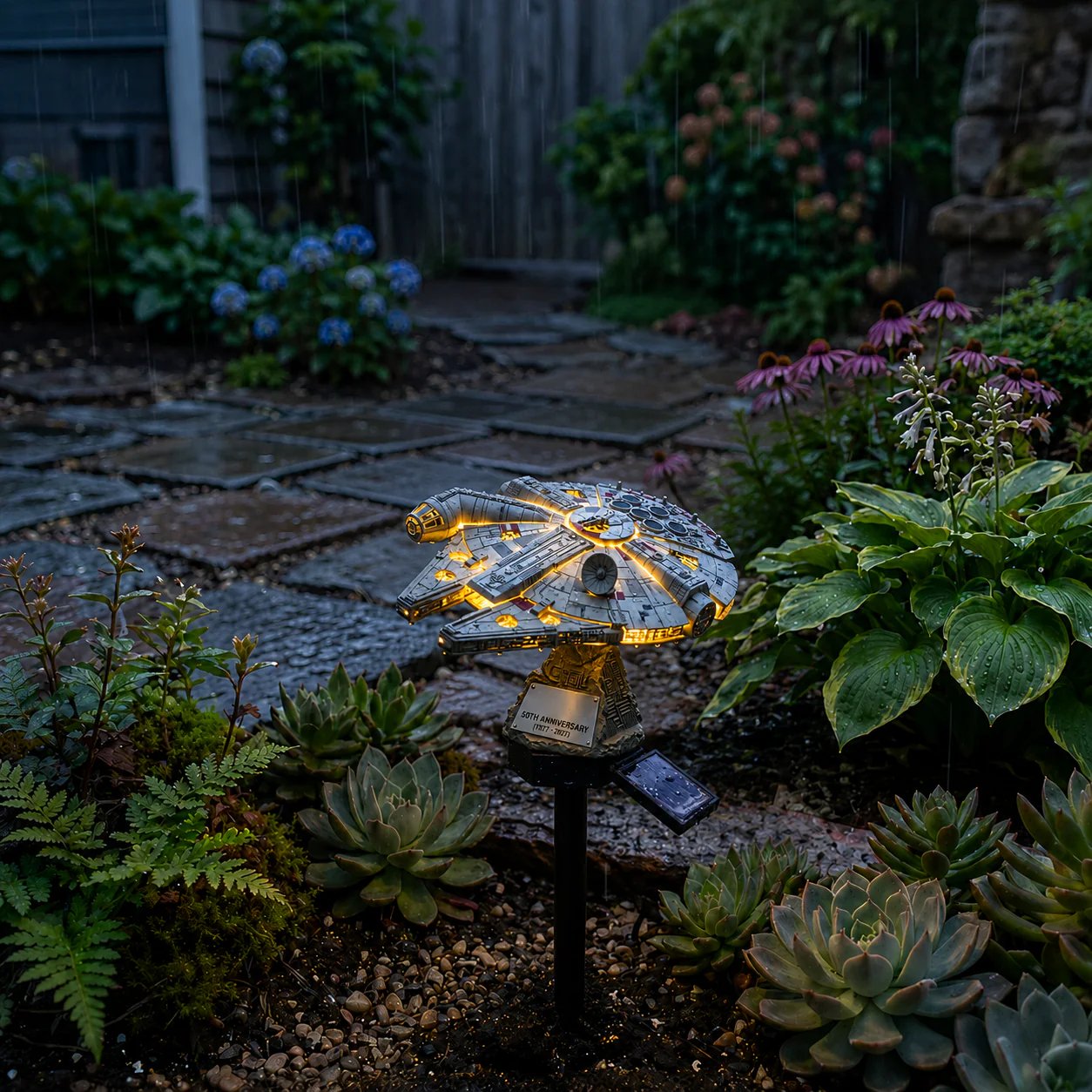 🚀 Sci-Fi Starship Solar Garden Light ✨ Turn Your Garden Into a Galactic Escape