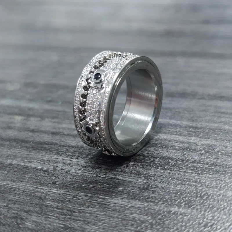 925 Sterling Silver Rotating Gear Ring