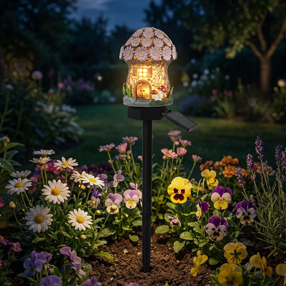 🔥Limited 60% OFF🔥-🍄✨ Turn Your Backyard Into An Enchanted Fairy Forest! Solar Mushroom Cottage Garden Light