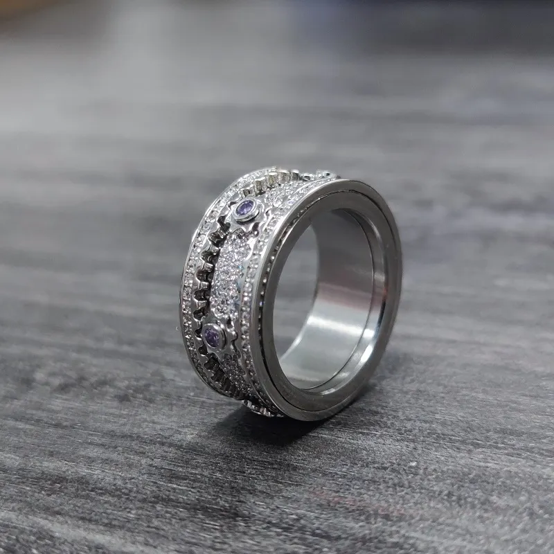 925 Sterling Silver Rotating Gear Ring