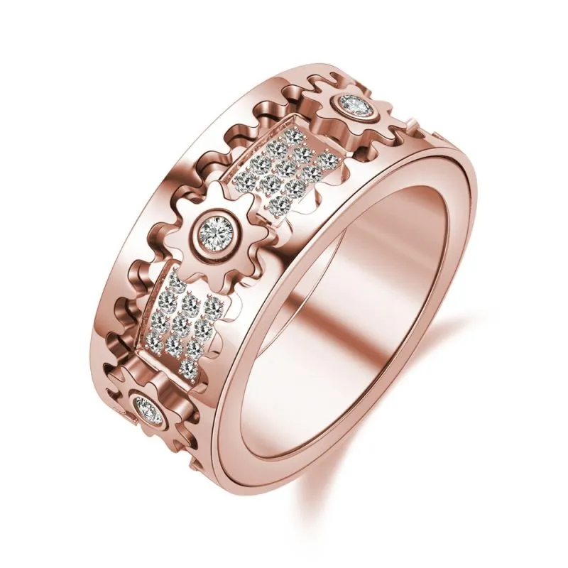 925 Sterling Silver Rotating Gear Ring