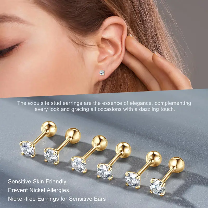 🔥Hot Sale🔥Brilliant 4-Prong Moissanite Stud Earrings💎