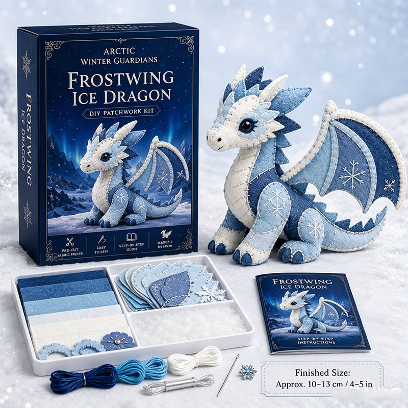 DIY Ice Dragon Felt Sewing Kit – Create Your Own Magical Winter Guardian