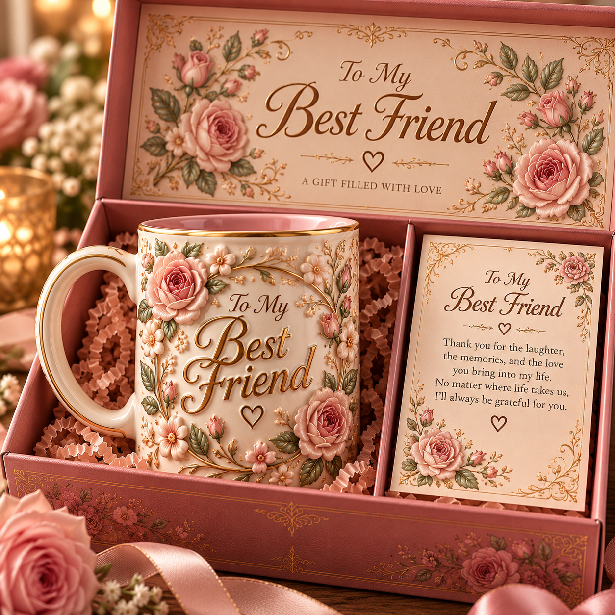 ❤️Beautifully Detailed. Made to Mean More- Embossed Floral Keepsake Mug Collection