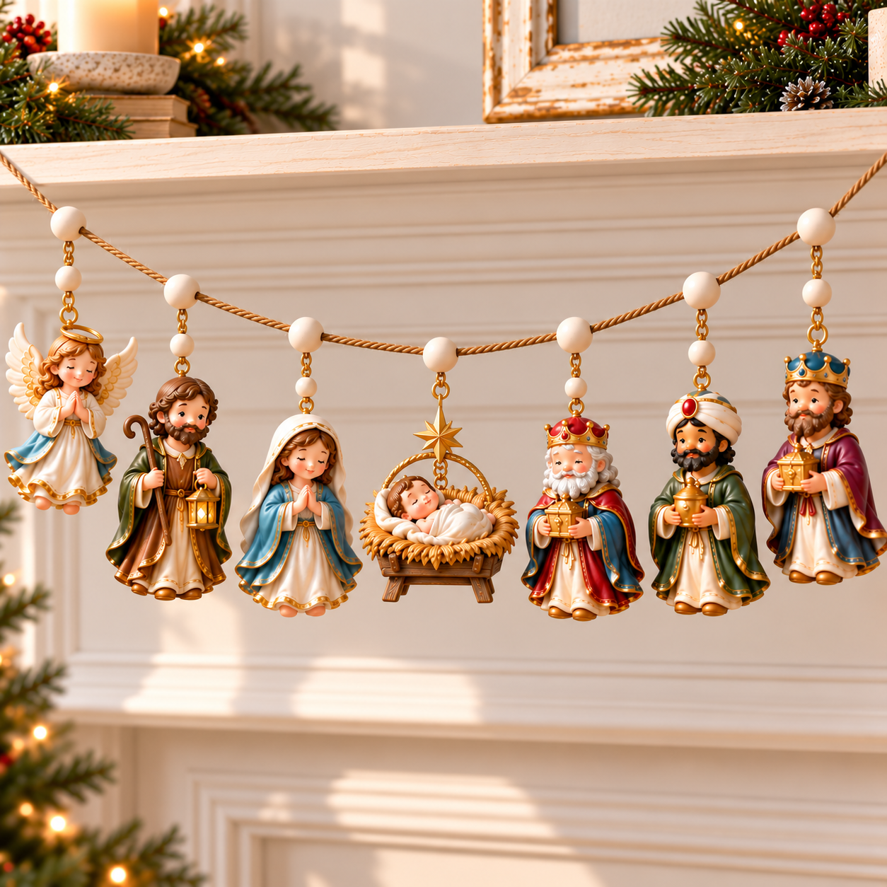 Christian Christmas Garland Collection – Nativity & Faith Blessings