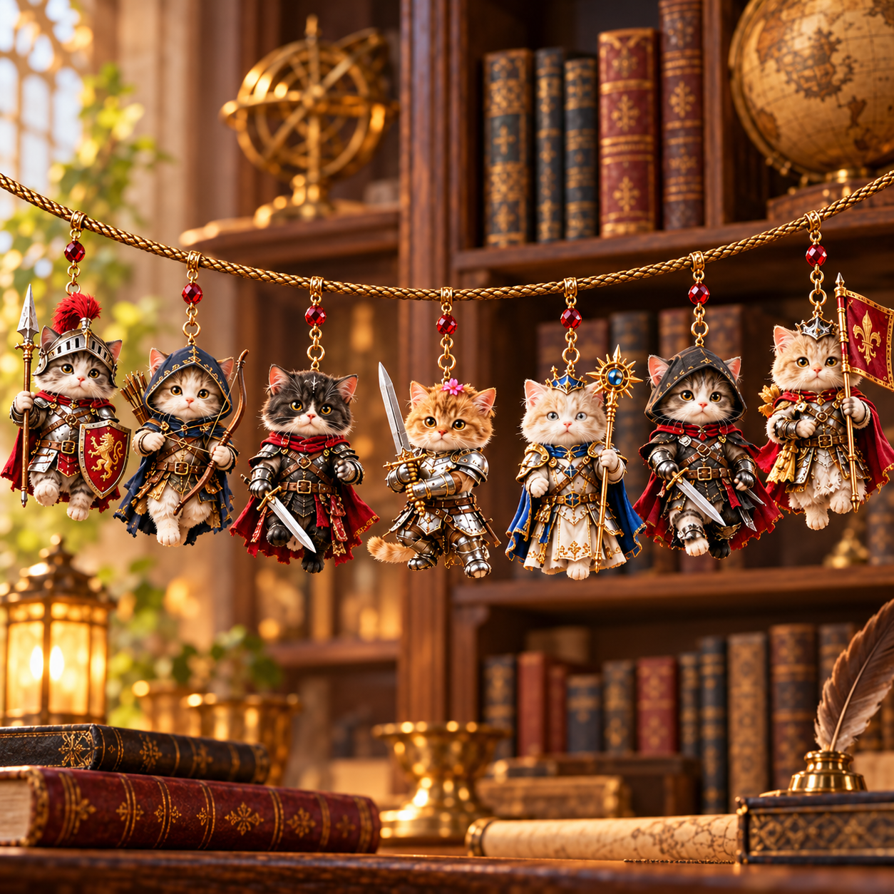 Fantasy Cat Garland Collection – Knight, Magic & Dragon Designs
