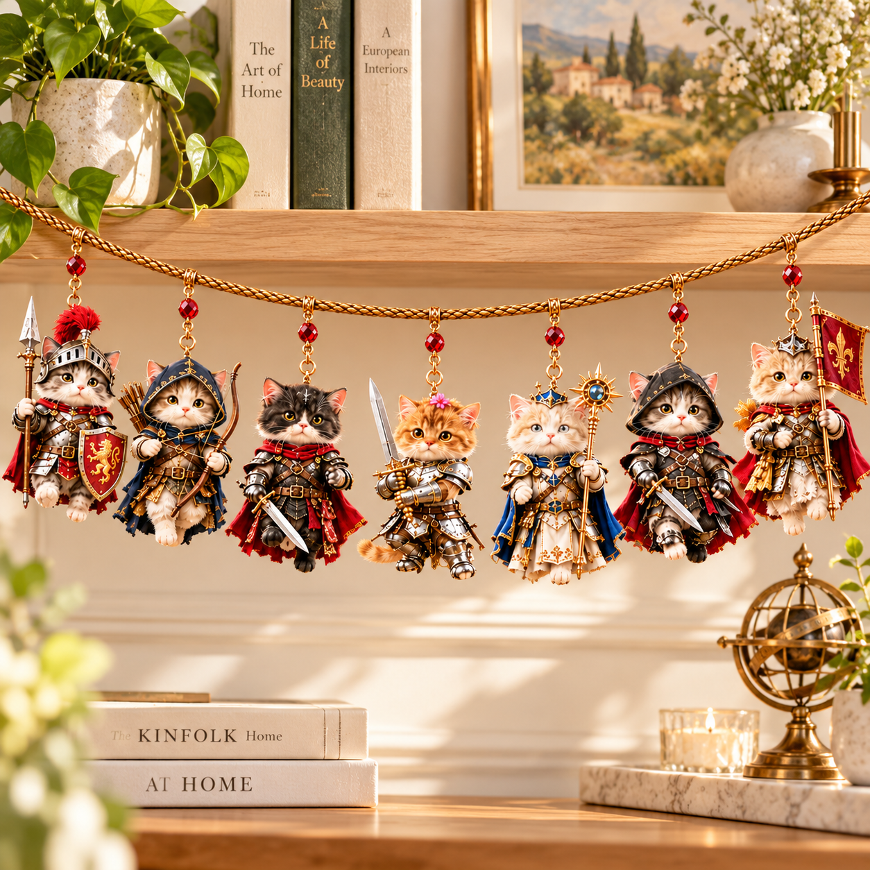 Fantasy Cat Garland Collection – Knight, Magic & Dragon Designs