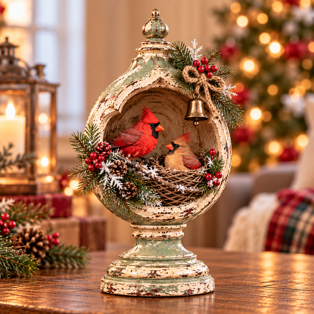 Vintage Christmas Bird Nest Keepsake Collection
