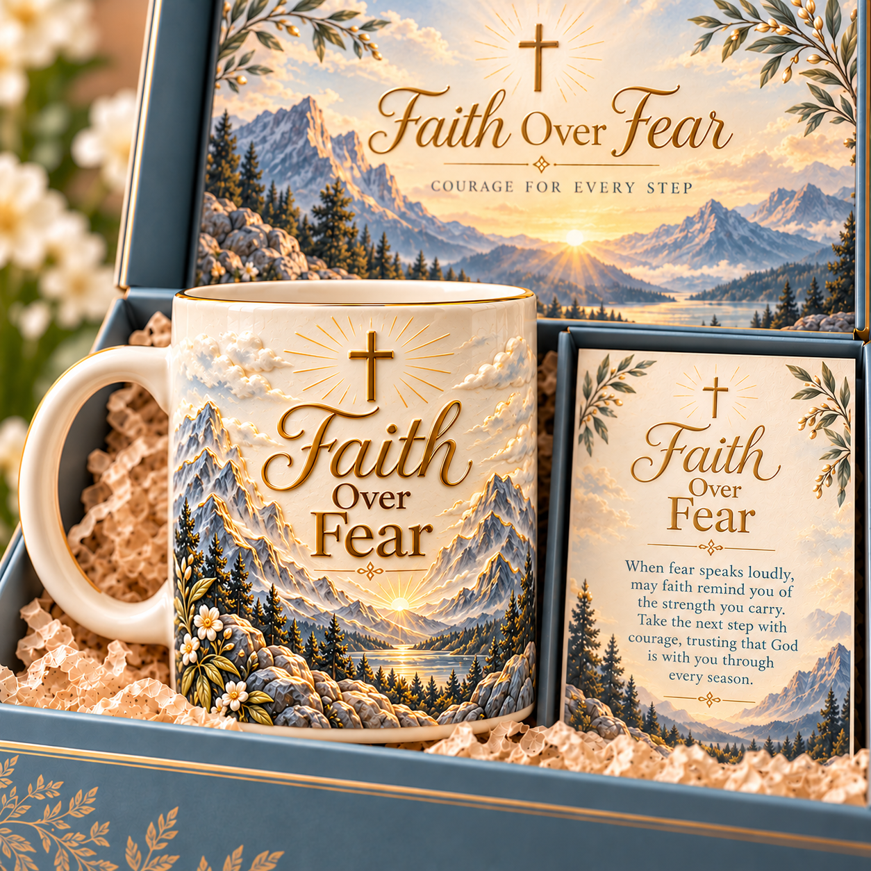 🤍 A Little Faith in Every Sip- Faith & Comfort Embossed Mug Collection
