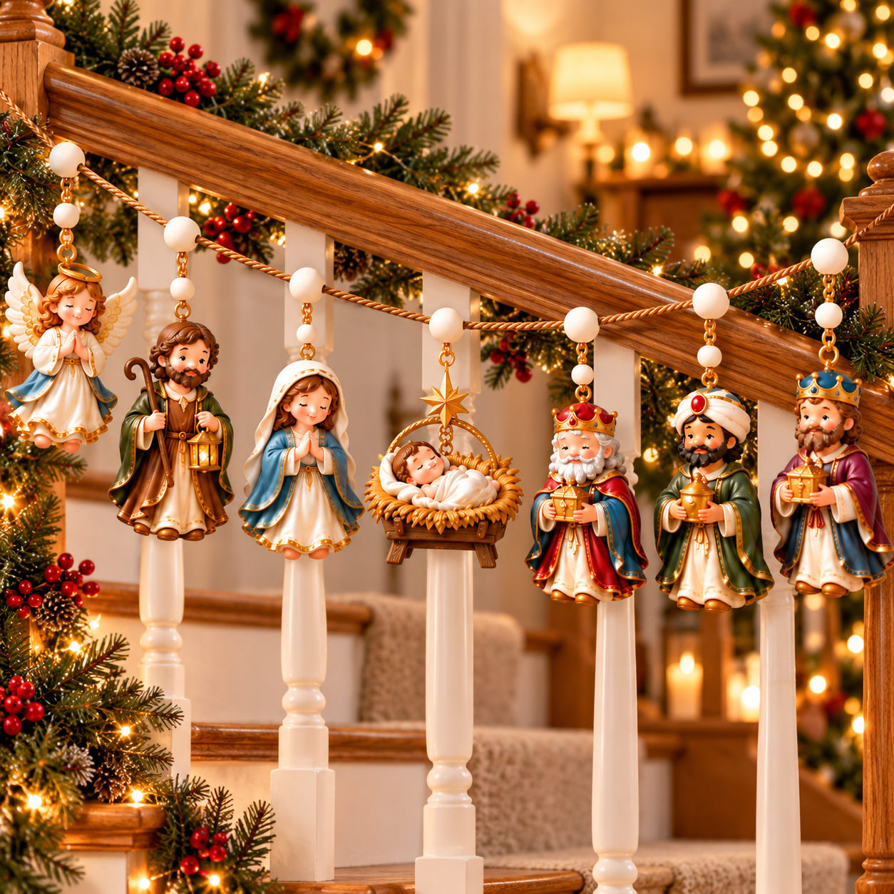 Christian Christmas Garland Collection – Nativity & Faith Blessings