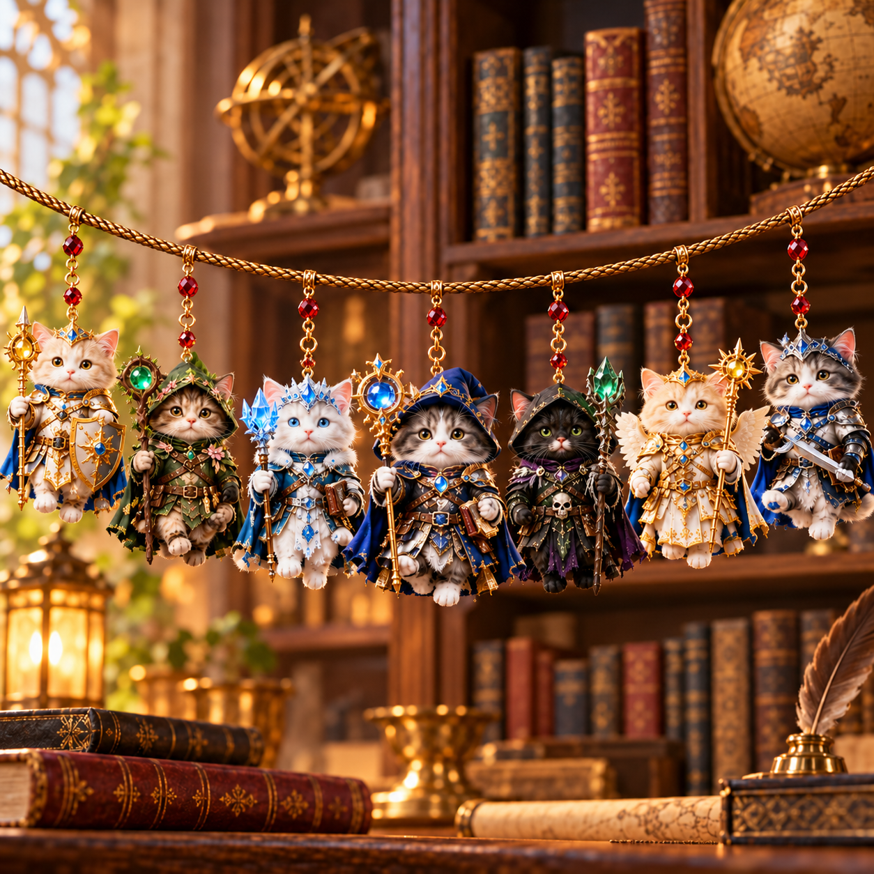 Fantasy Cat Garland Collection – Knight, Magic & Dragon Designs