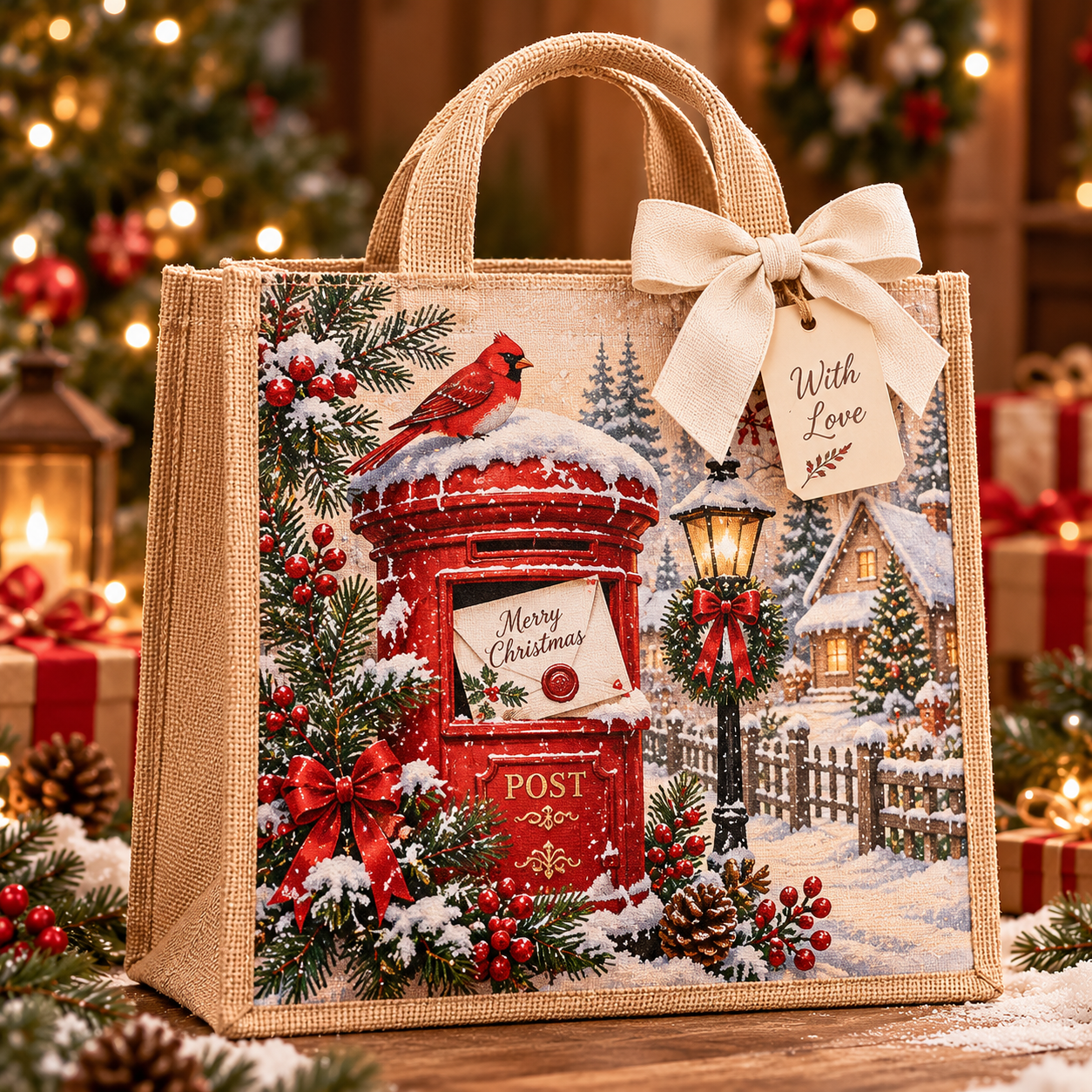 Vintage Christmas Gift Tote Bag Collection