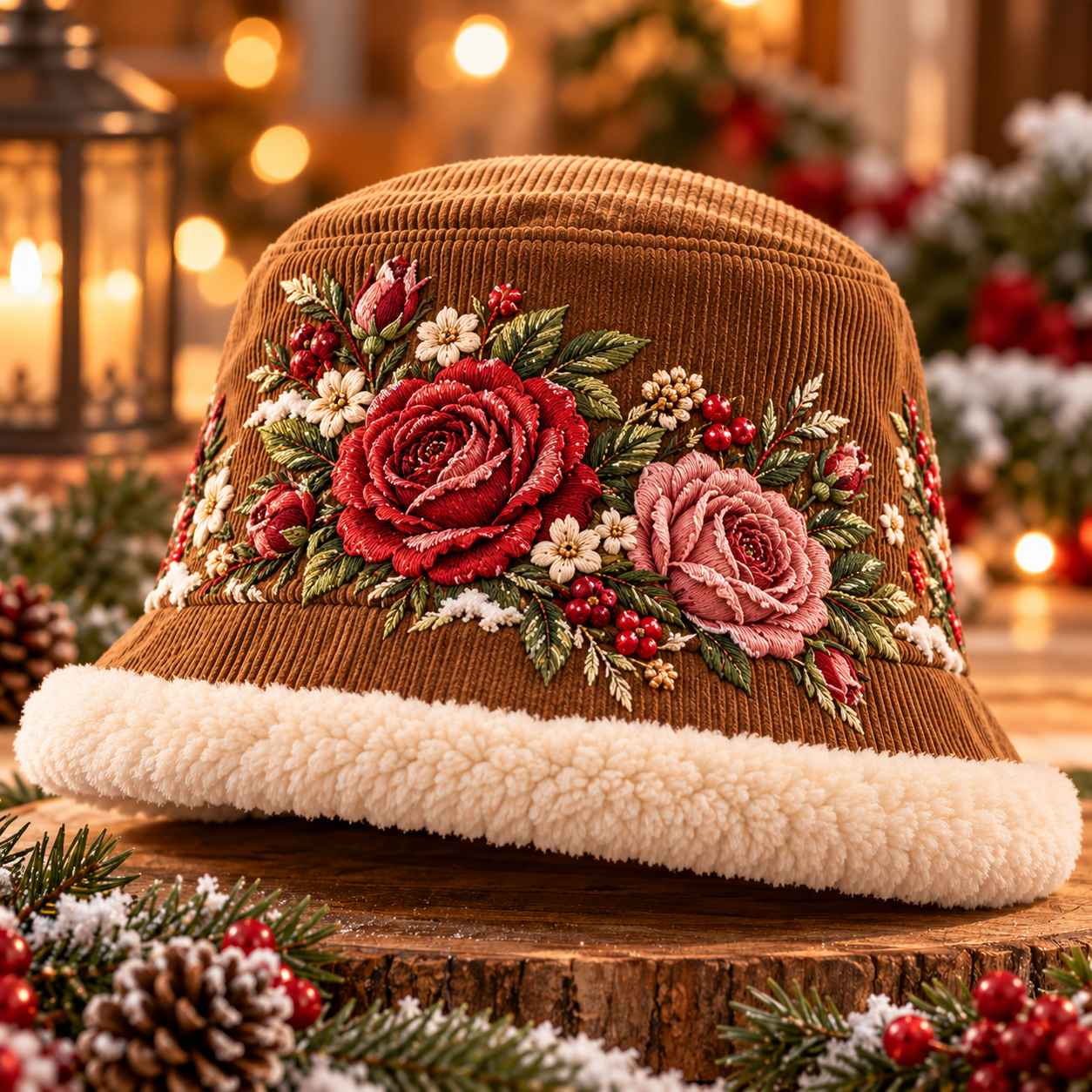 Vintage Embroidered Winter Bucket Hat Collection