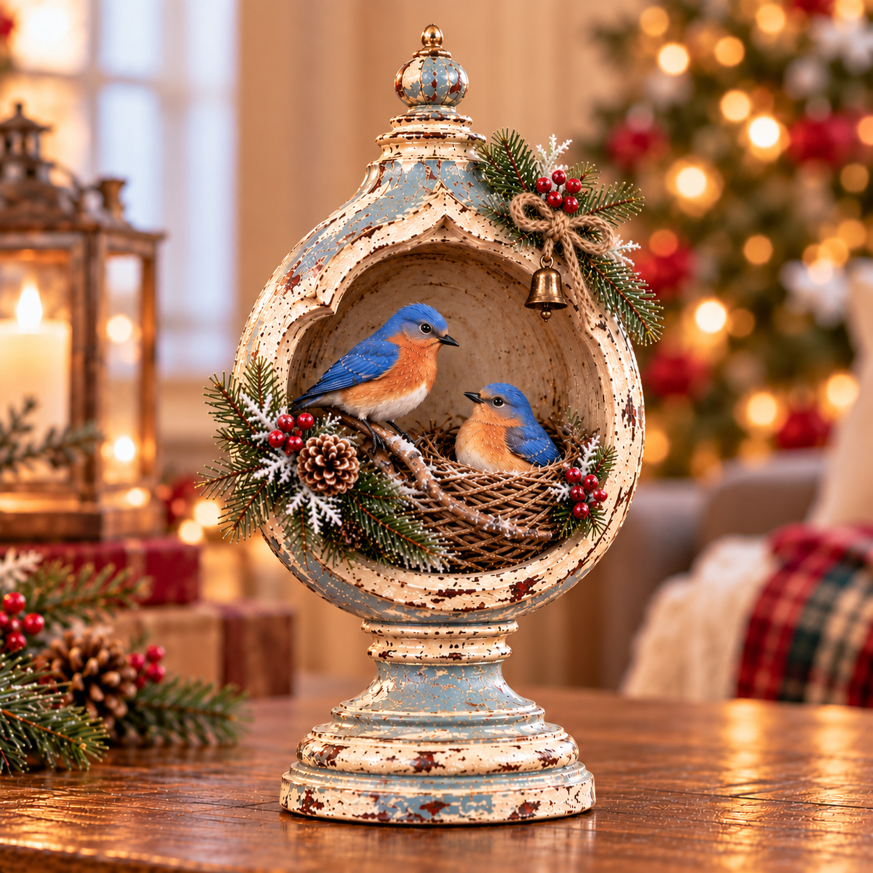 Vintage Christmas Bird Nest Keepsake Collection
