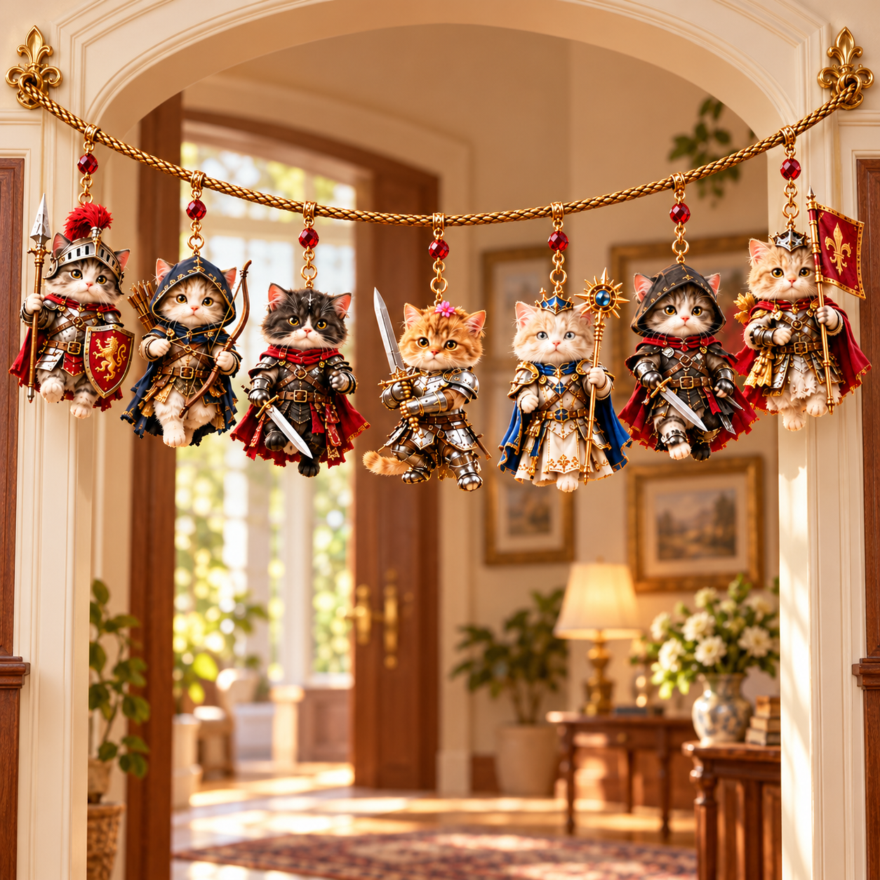 Fantasy Cat Garland Collection – Knight, Magic & Dragon Designs
